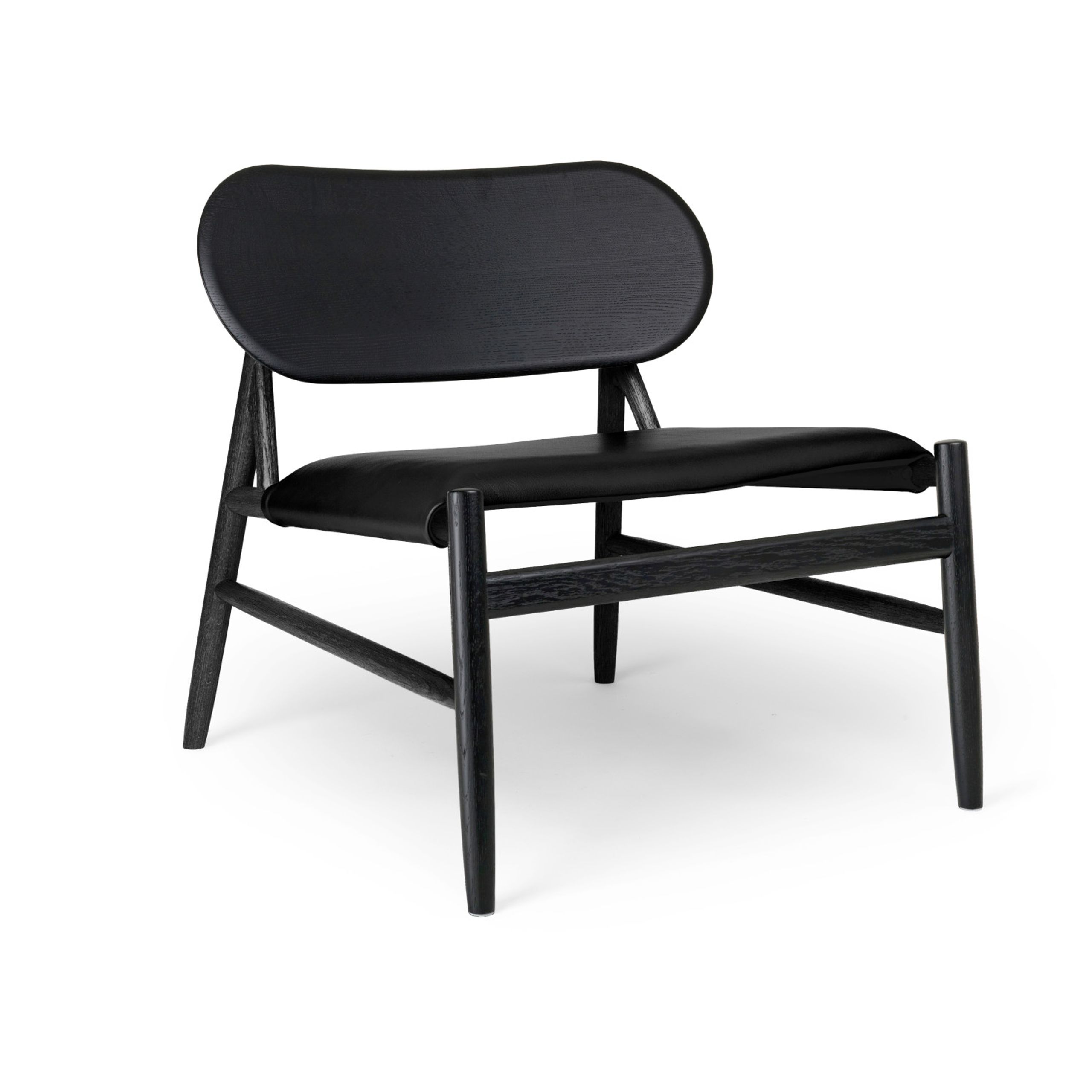 Brdr. Krüger - Lounge chair - Ferdinand Lounge Stol - Eg Sortmalet - Savanne, Black Læder - 30314