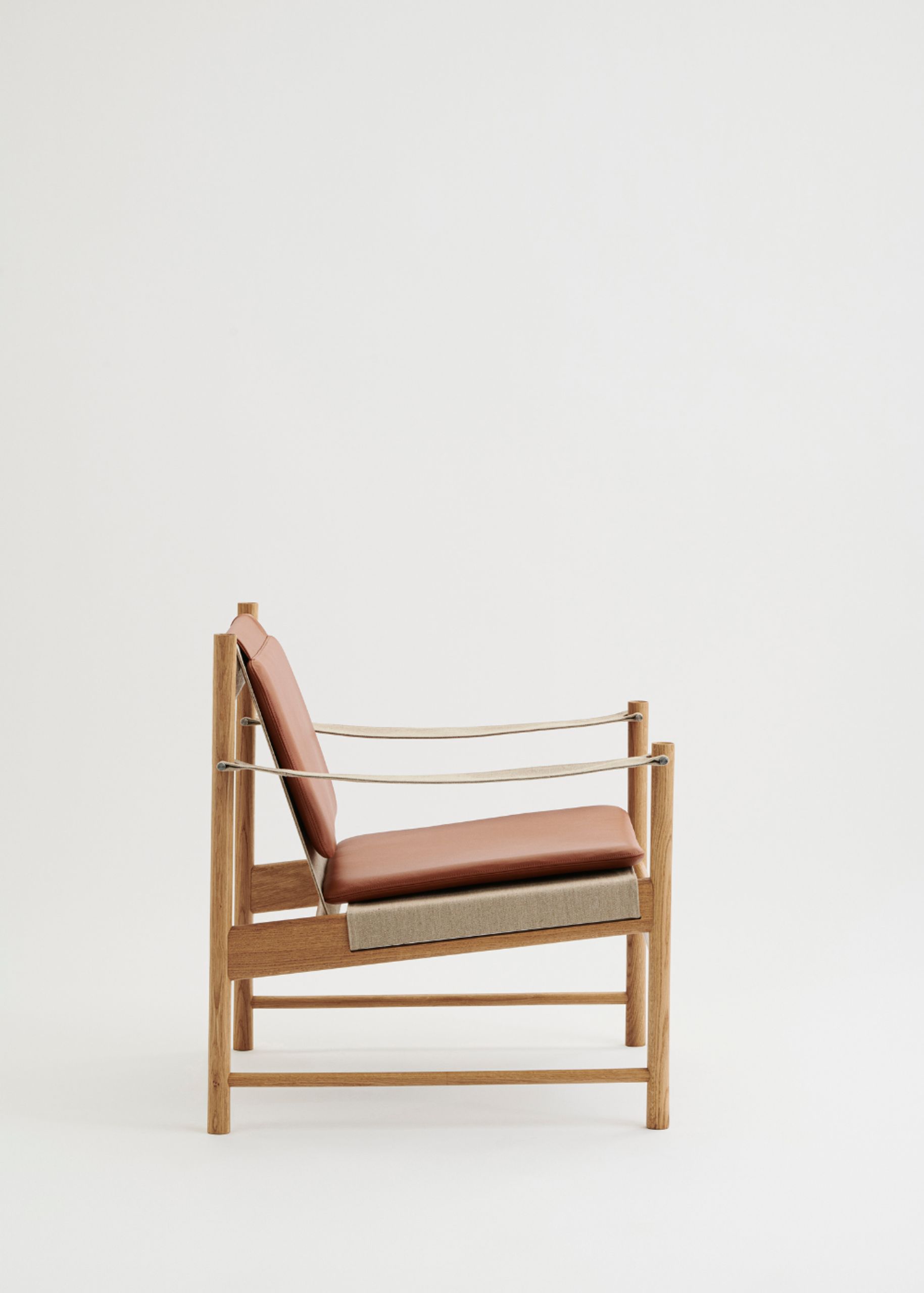 Brdr. Krüger - Chaise lounge - Hans Bølling Lounge Chair - Oak Oiled - Spectrum, Brandy Læder - 30155