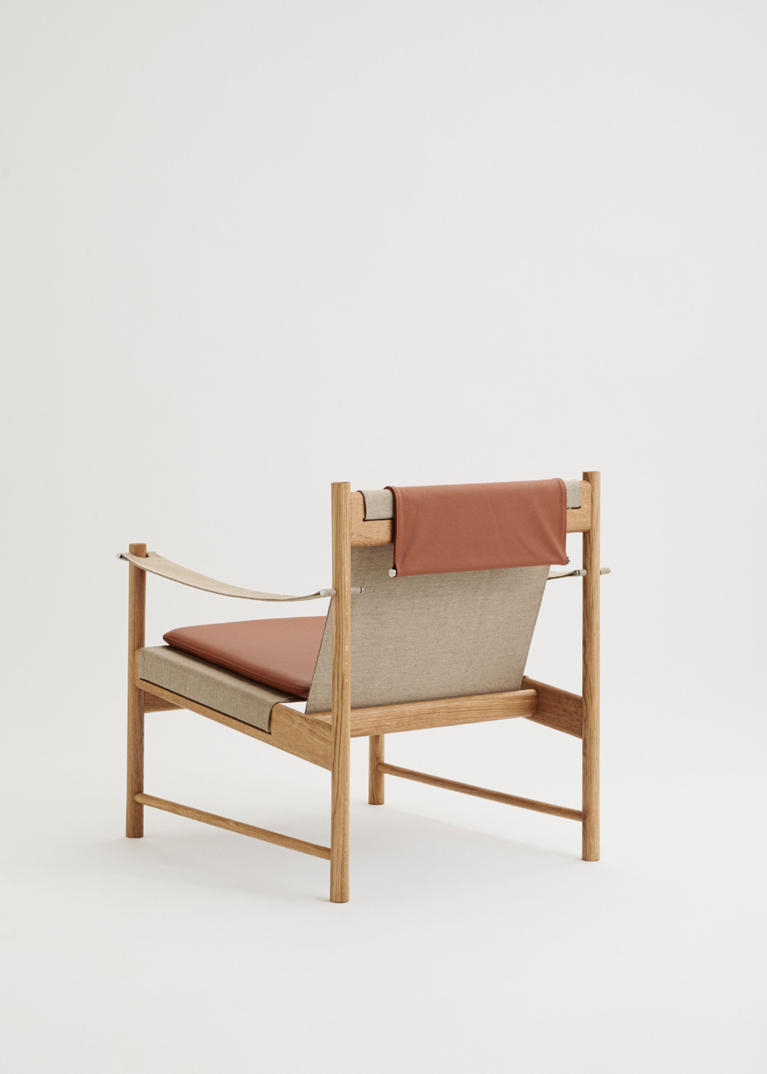 Brdr. Krüger - Chaise lounge - Hans Bølling Lounge Chair - Oak Oiled - Spectrum, Brandy Læder - 30155
