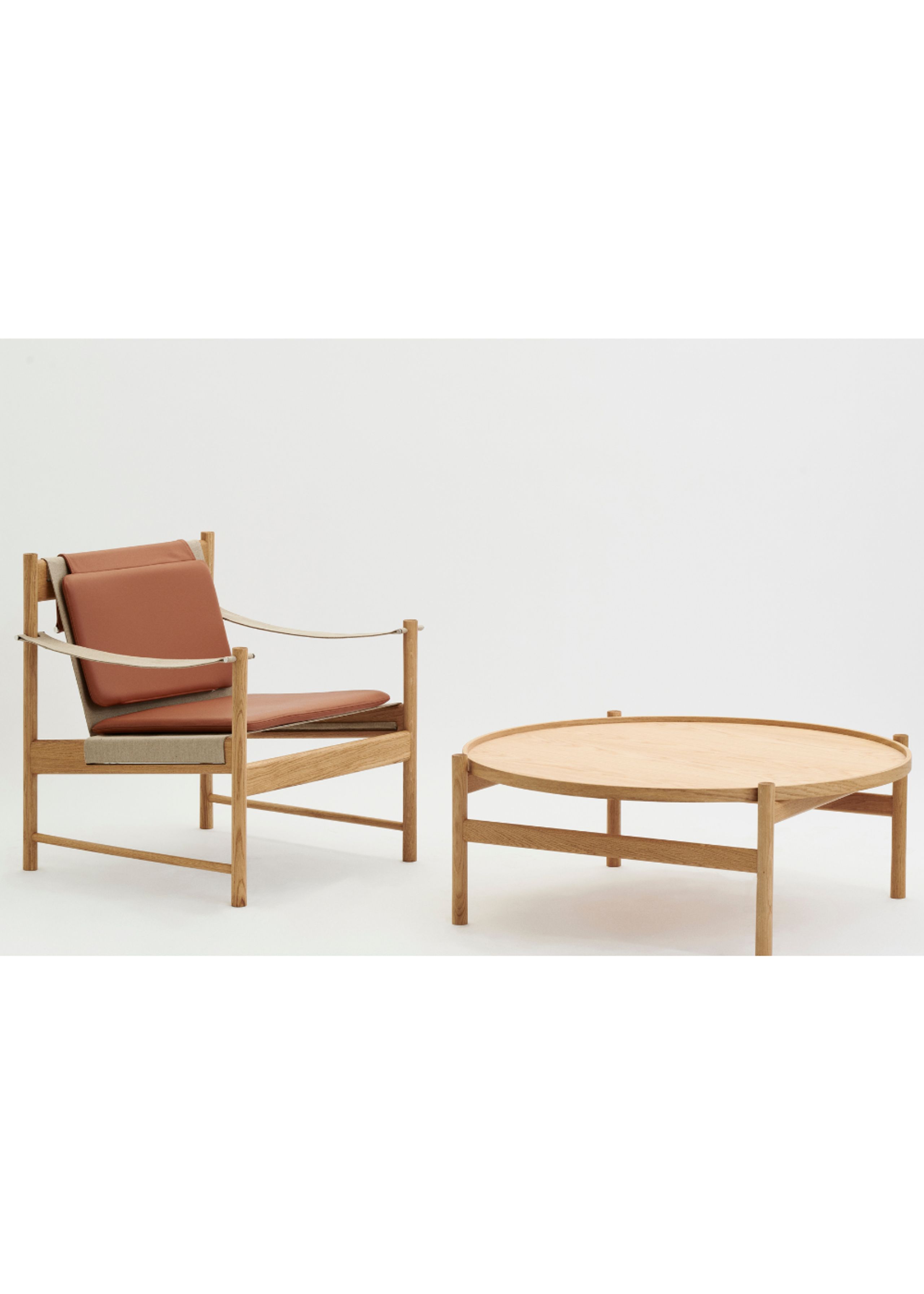 Brdr. Krüger - Chaise lounge - Hans Bølling Lounge Chair - Oak Oiled - Spectrum, Brandy Læder - 30155