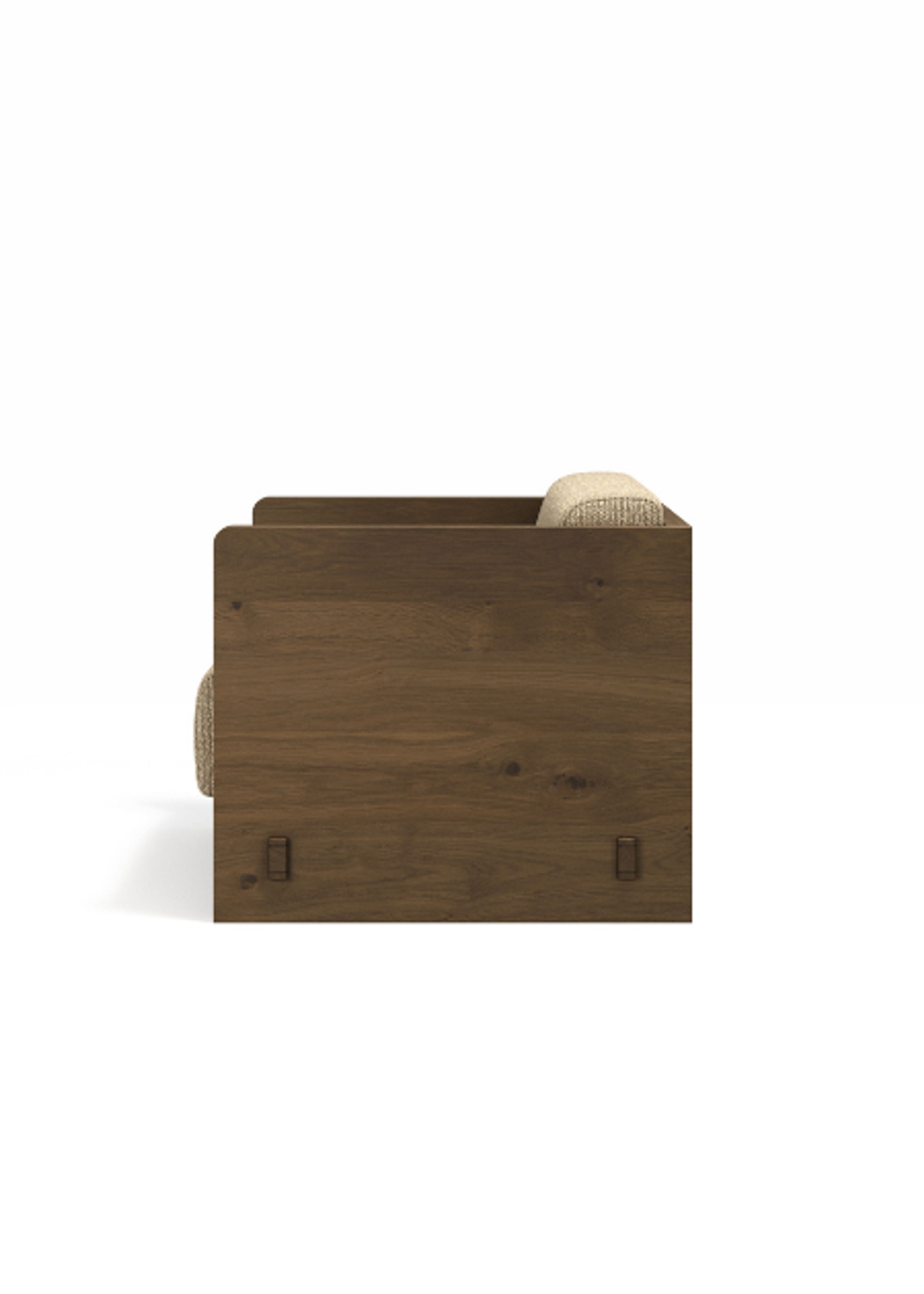 Brdr. Krüger - Tumbona - Karm Lounge Stol - Eg Røget Olieret - Moss, Cream Tekstil - 0019