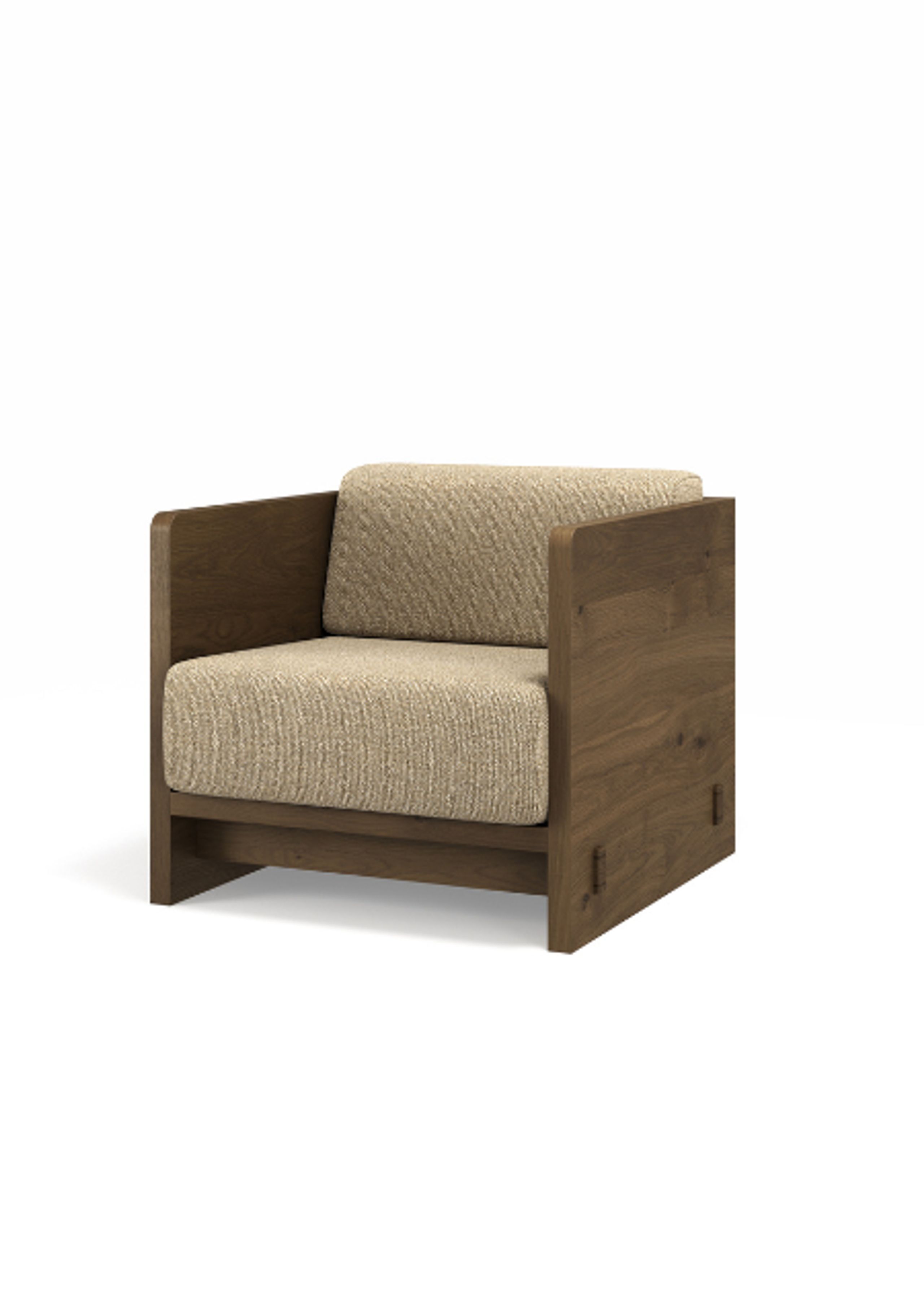 Brdr. Krüger - Tumbona - Karm Lounge Stol - Eg Røget Olieret - Moss, Cream Tekstil - 0019