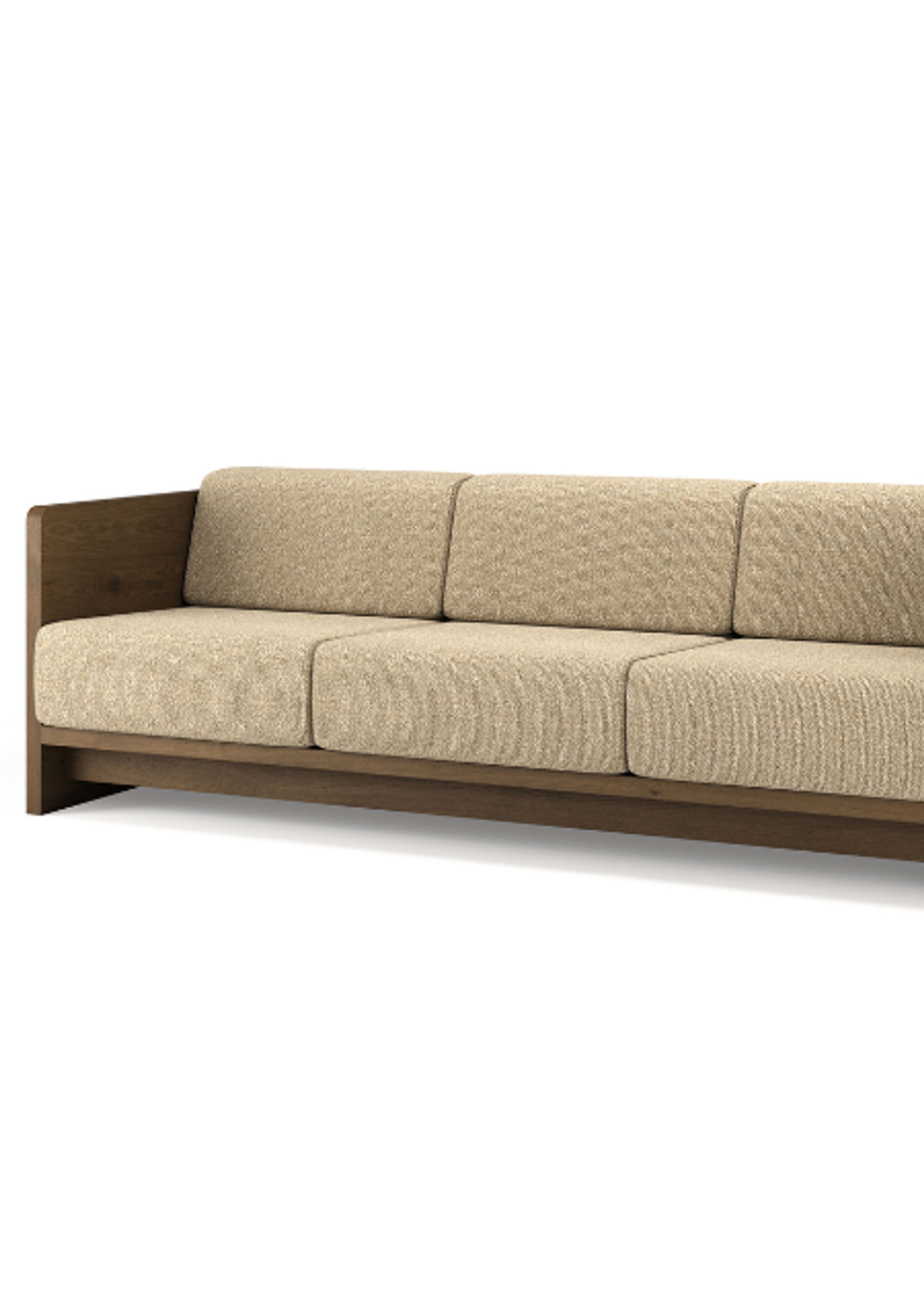 Brdr. Krüger - Sofa - Karm 3 Personers Sofa - Eg Røget Olieret - Moss, Cream Tekstil - 0019