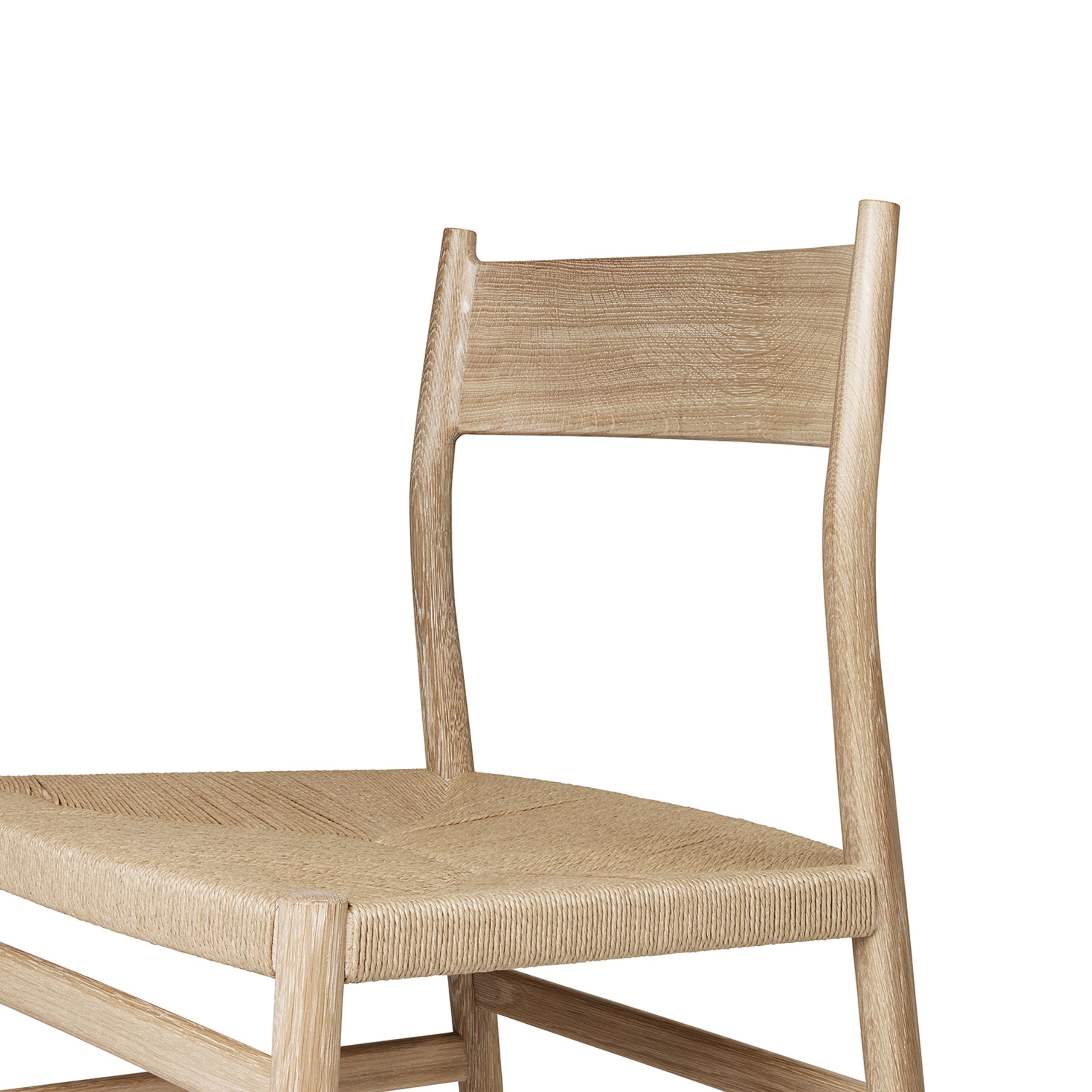 Brdr. Krüger - Spisebordsstol - ARV Stol u. armlæn - Hvidolieret Eg / Flettet sæde