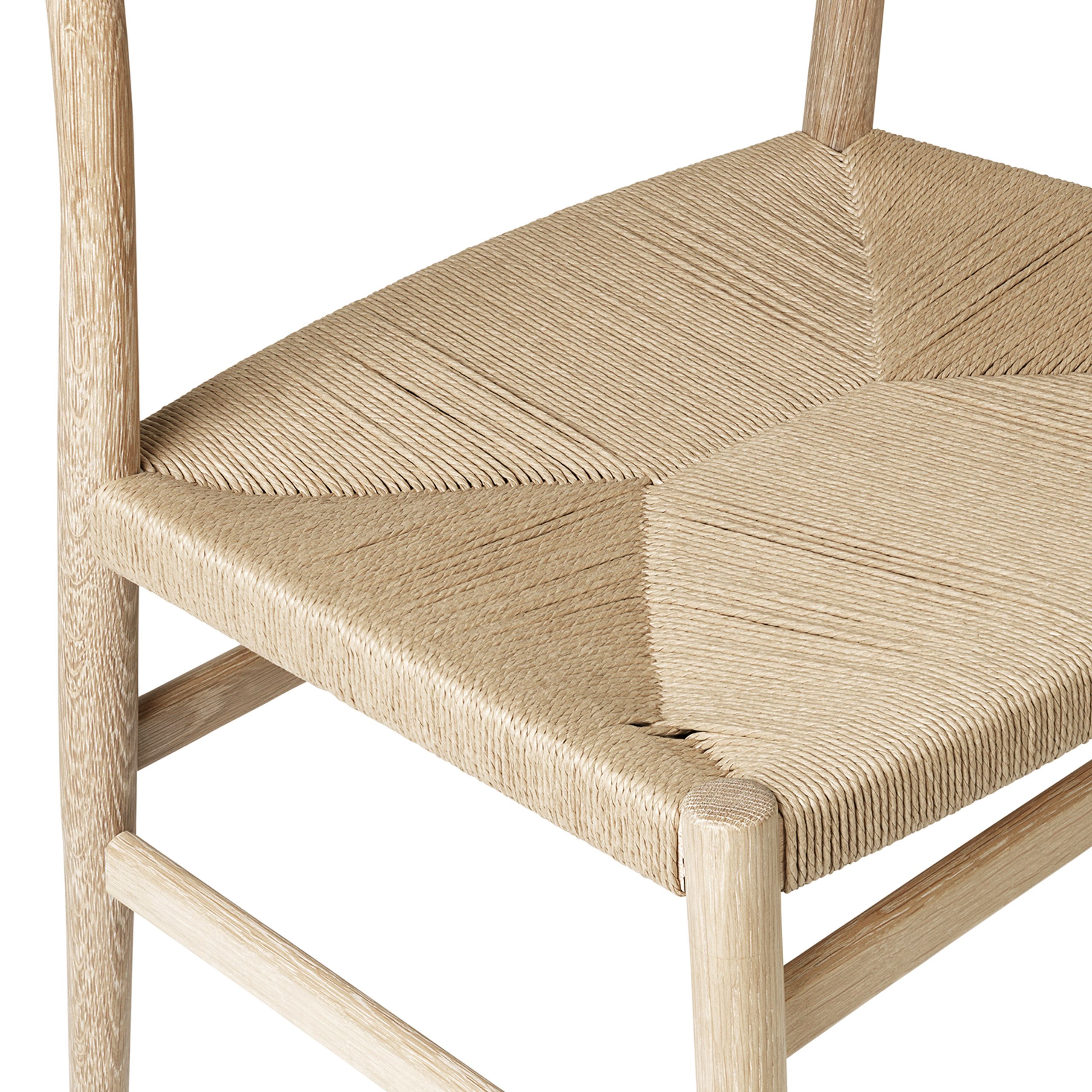 Brdr. Krüger - Spisebordsstol - ARV Stol u. armlæn - Hvidolieret Eg / Flettet sæde