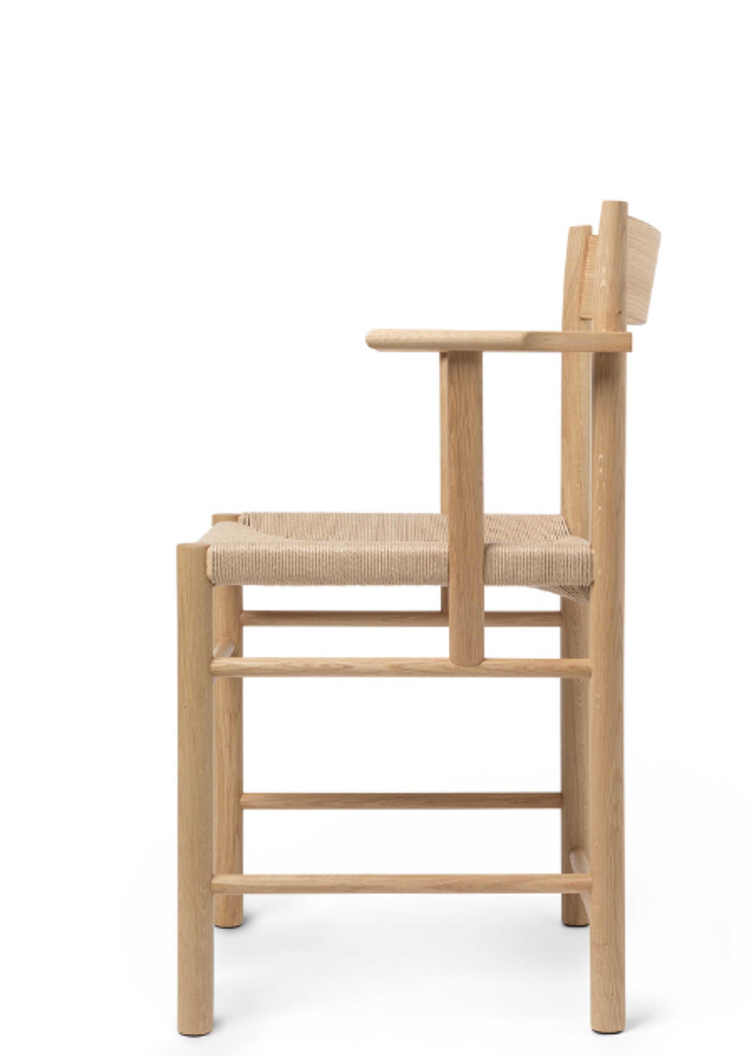 Brdr. Krüger - Silla de comedor - F Spisebordsstol m. armlæn og papirflet - Eg Klar Voks Olieret