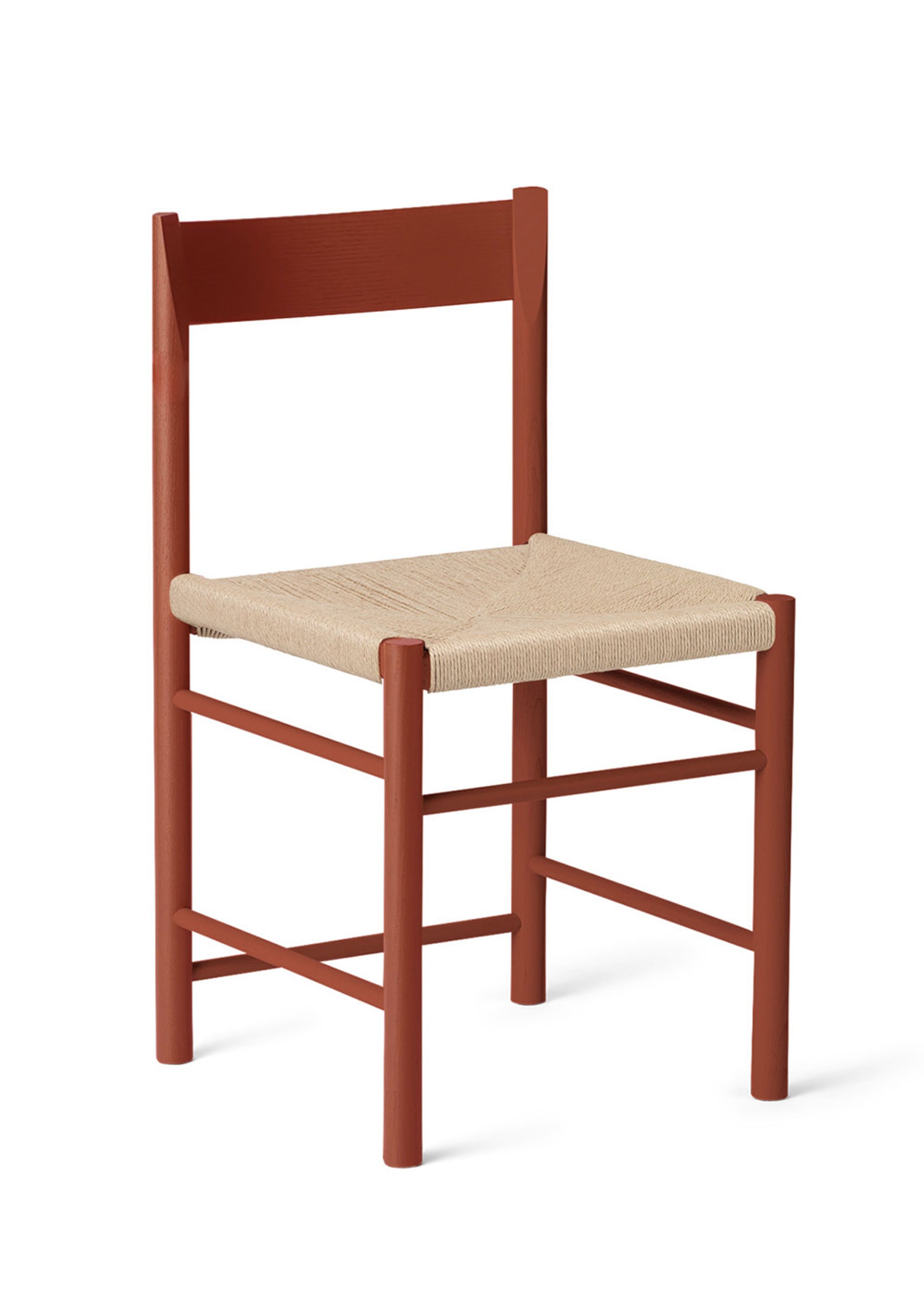 Brdr. Krüger - Cadeira - F-Chair - Ash Red Lacquered / Paper Braid