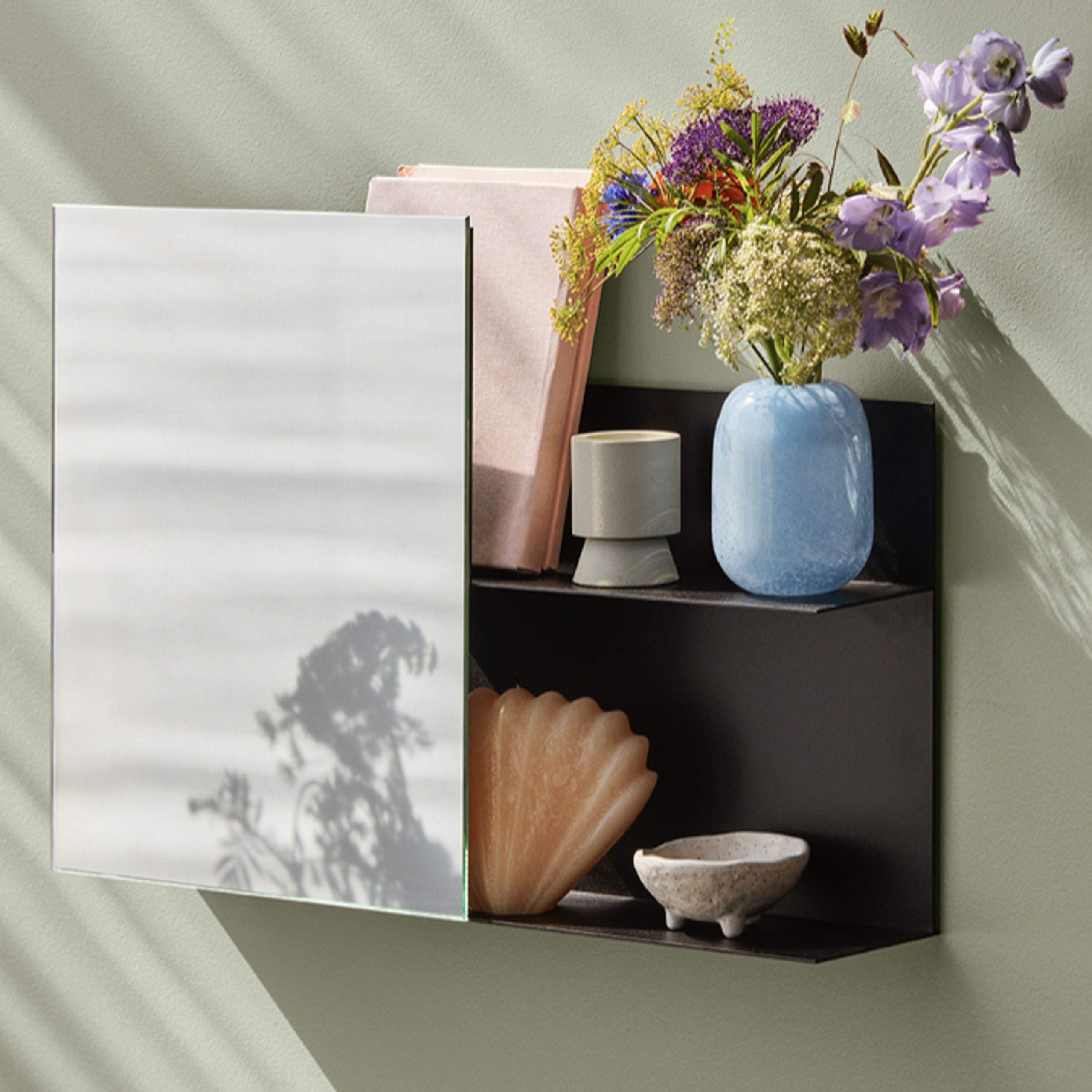 Broste CPH - Block Candle - Figure Candle Seashell / Shell - Baja Blue