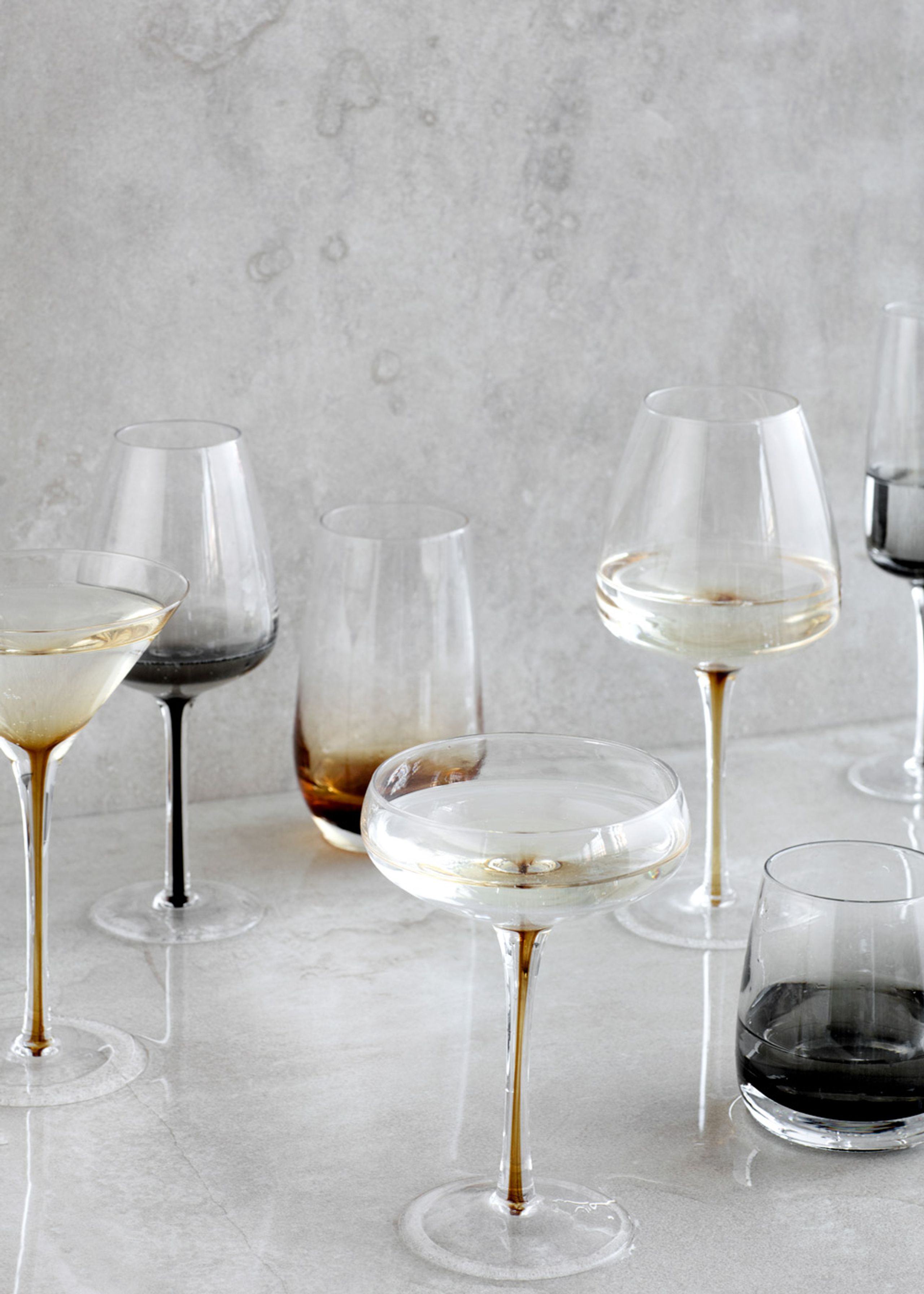 Broste CPH - Glass - Cocktail glass - Amber / Smoke - Amber