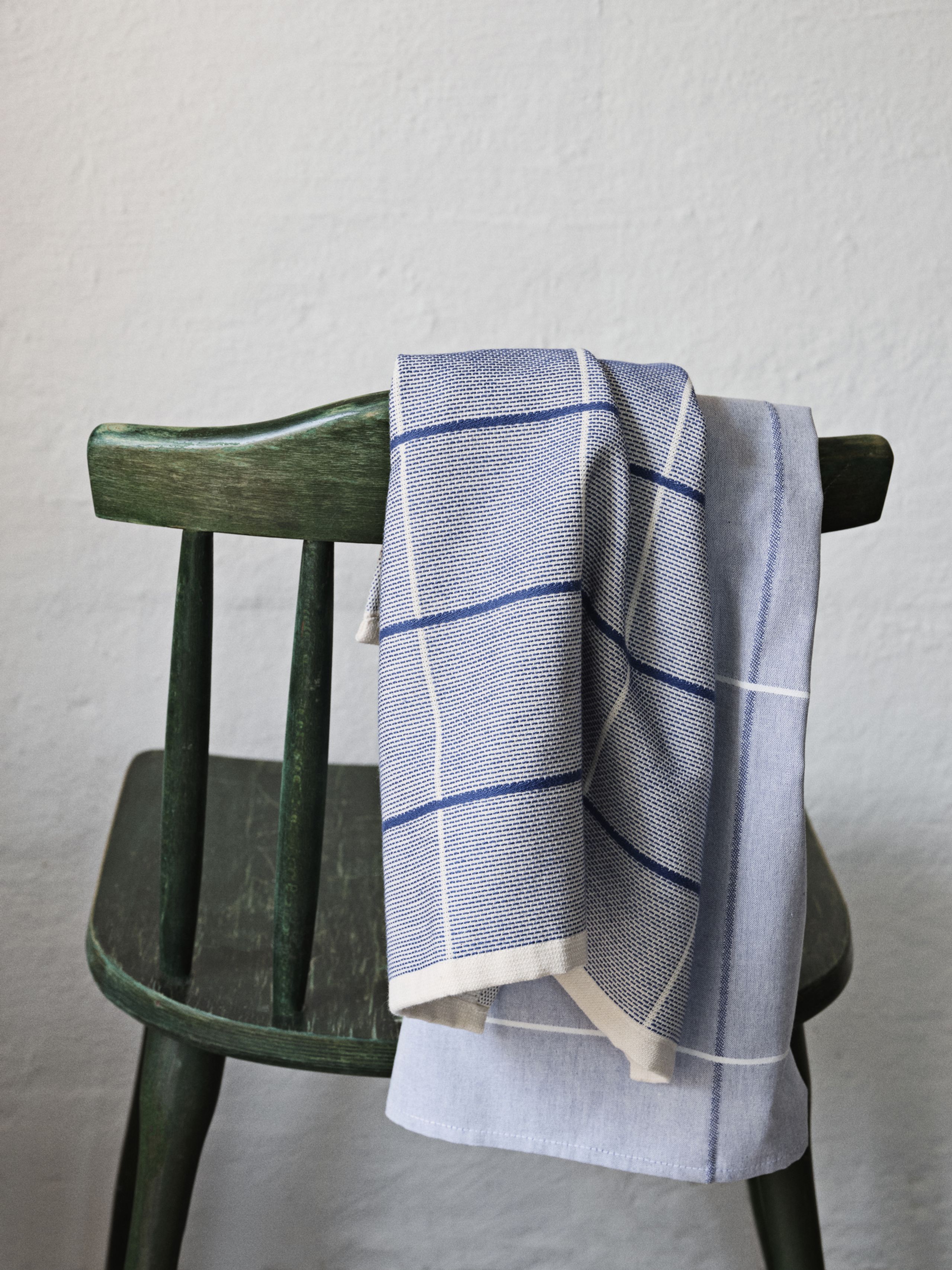 Broste CPH - Towel - Herman Kitchen Towel - Baja Blue, Grid
