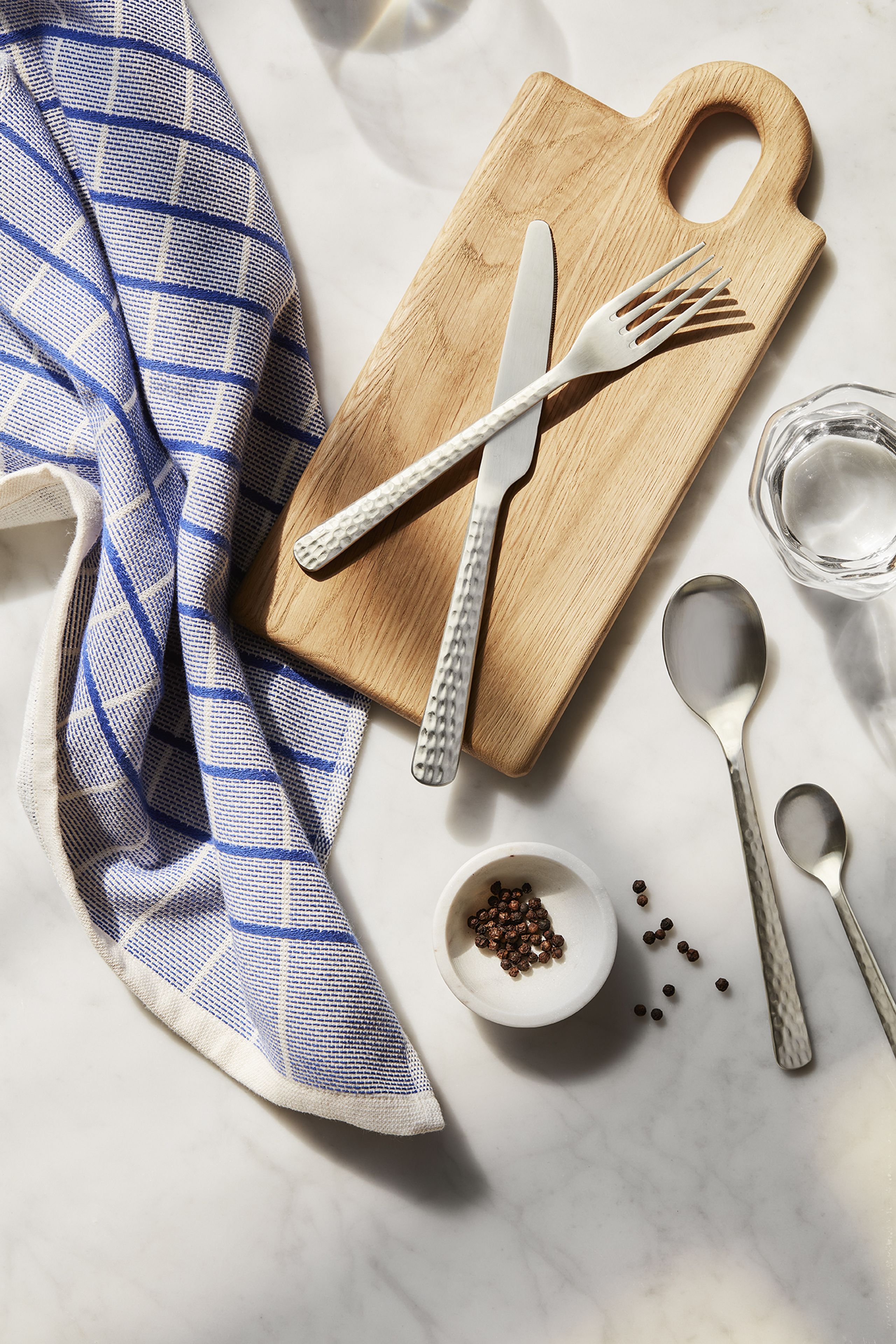 Broste CPH - Towel - Herman Kitchen Towel - Baja Blue, Small Grid