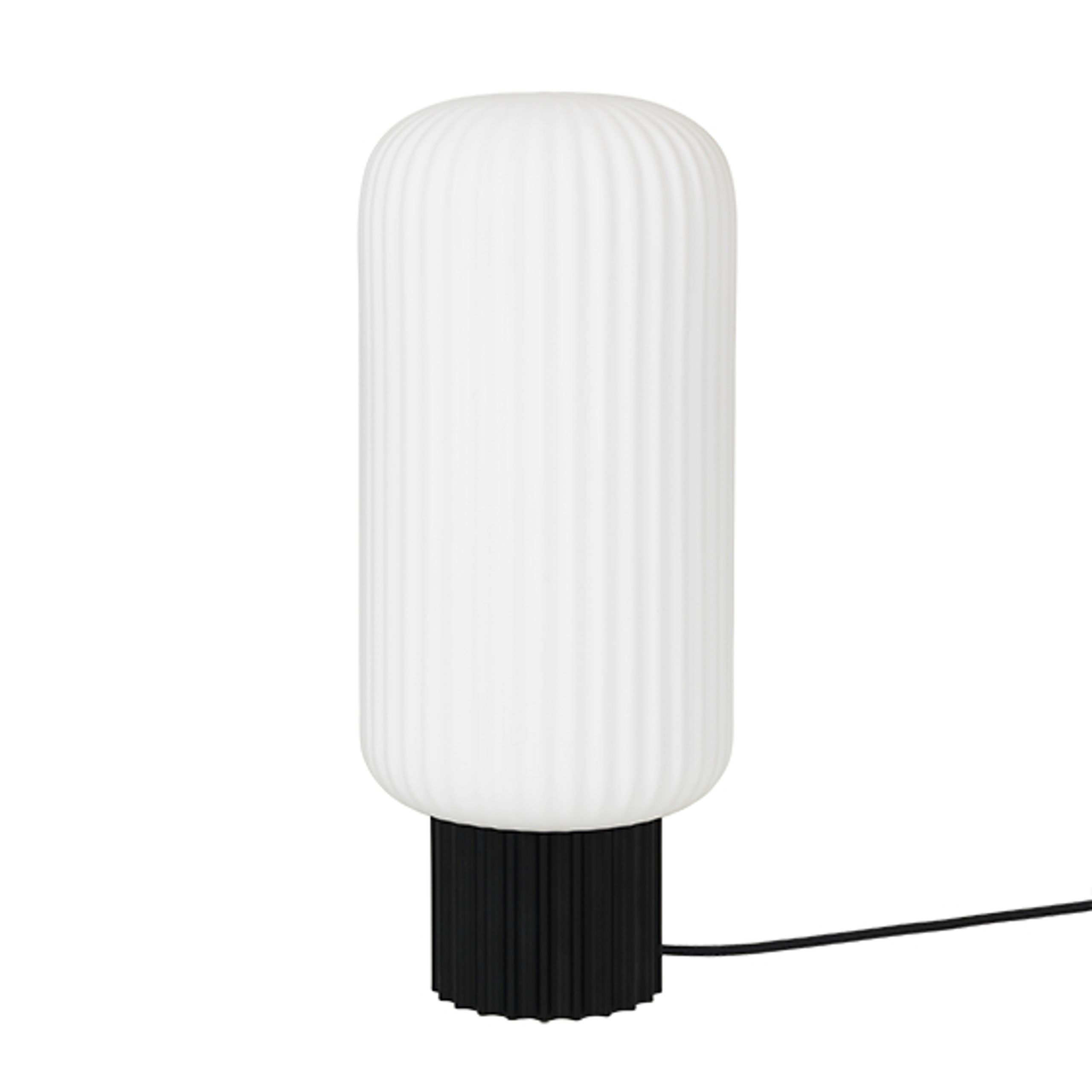 Broste CPH - Lampe - Lolly Lamp Black Metal - L / Black Metal Base / White Opal Glass / Table