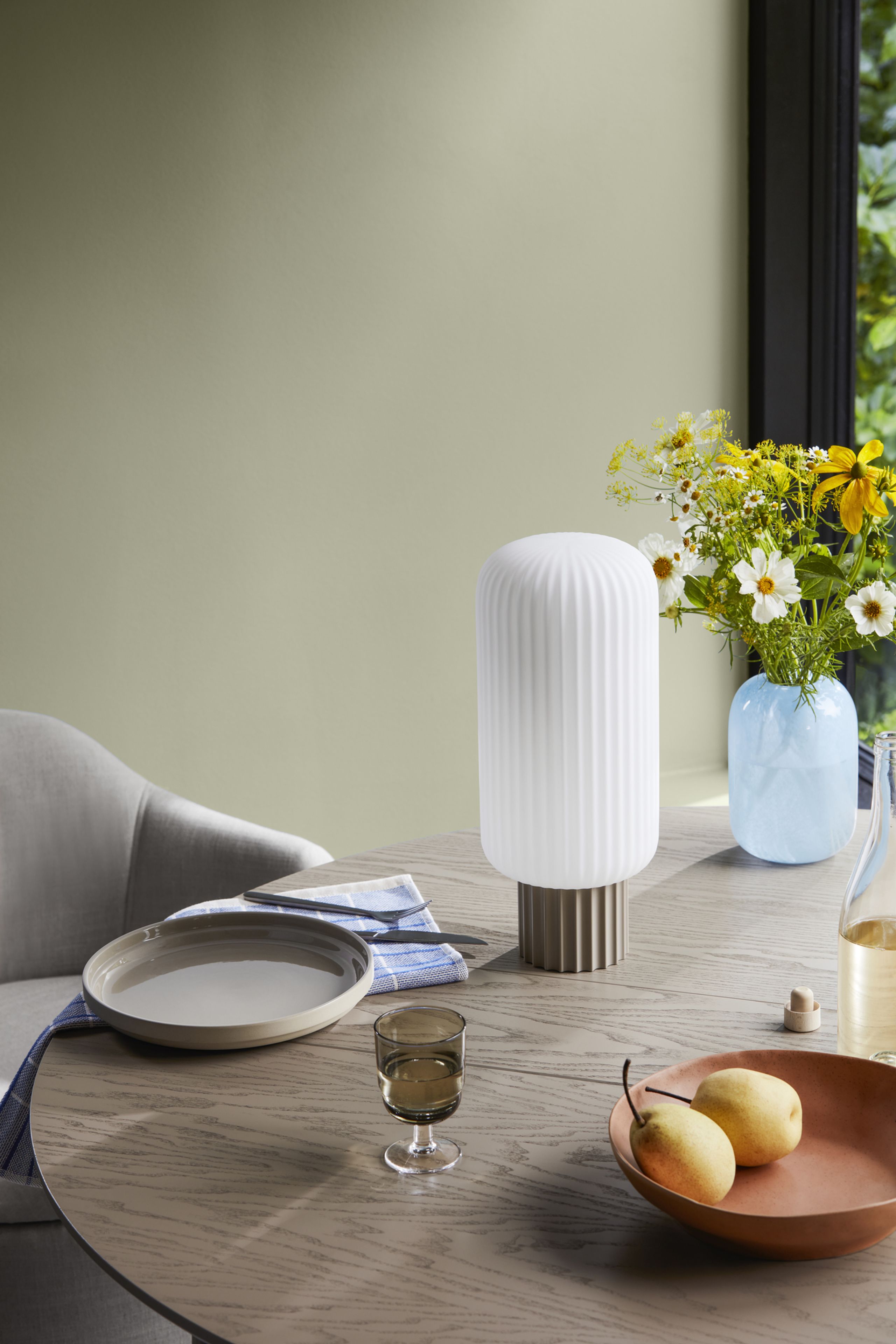 Broste CPH - Lamp - Lolly Lamp Sand Metal - L /Sand Metal Base / White Opal Glass