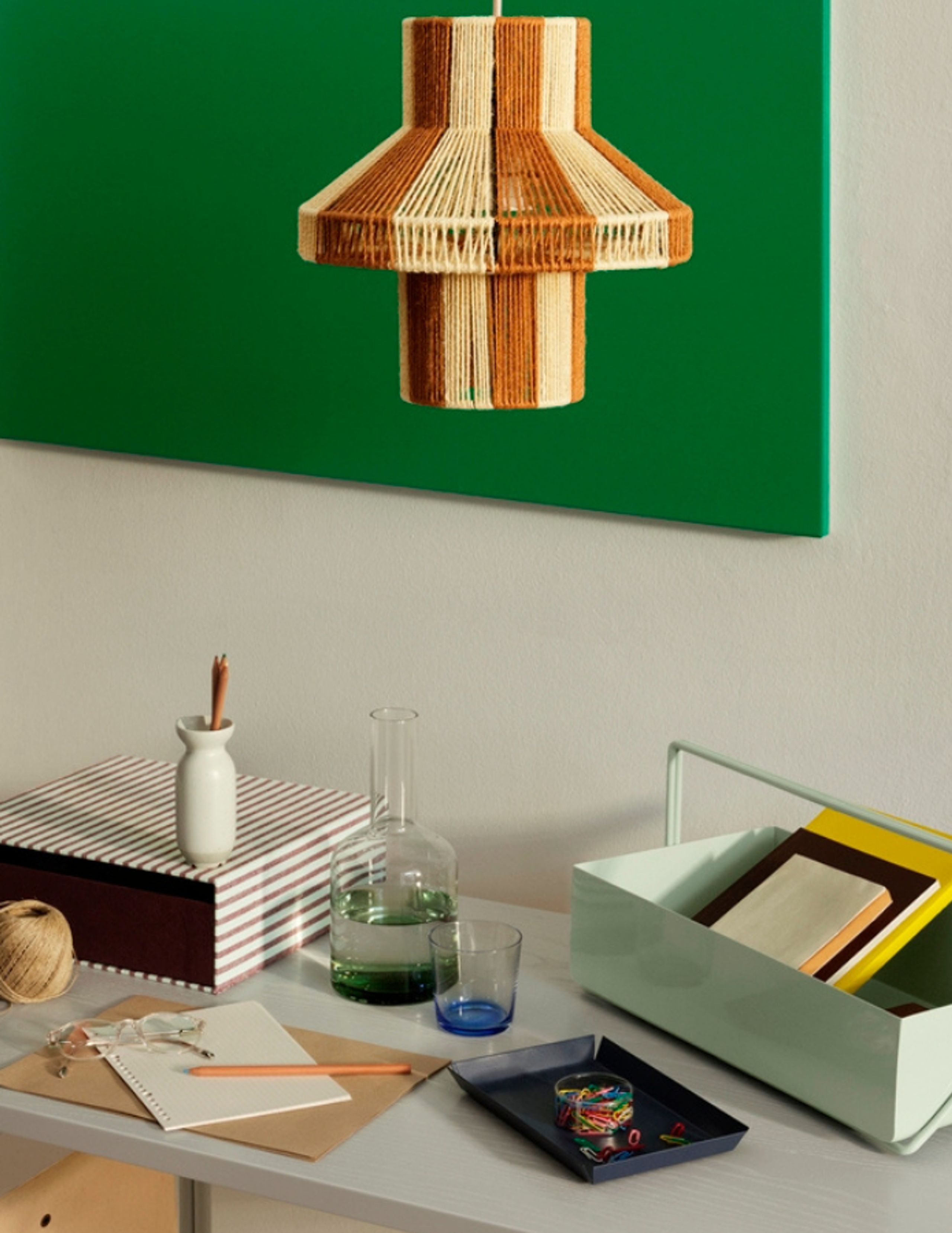 Broste CPH - Lamp Shade - Lampeskærm - Diana - Caramel Brown/Serenity Blue - Large