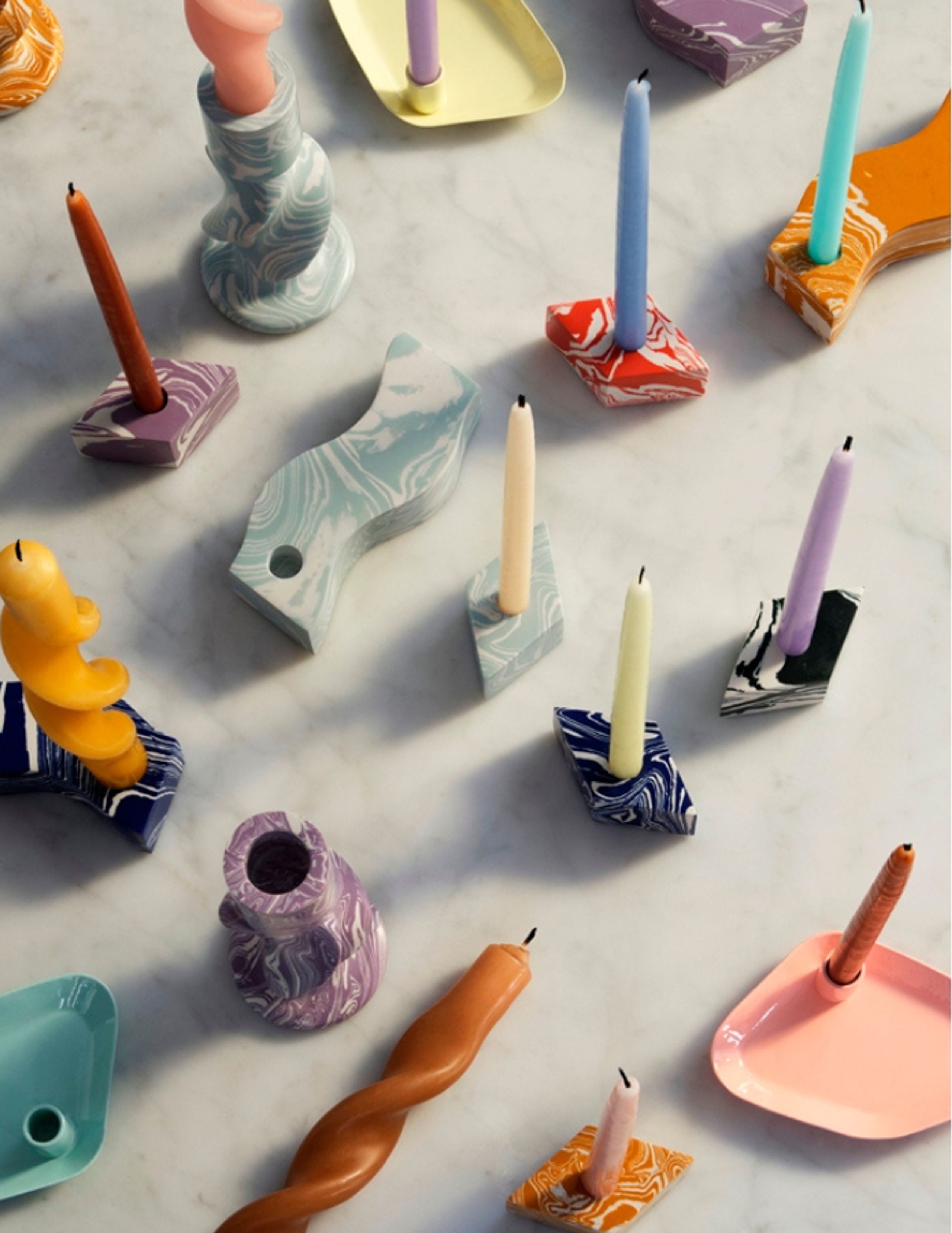 Broste CPH - Candlestick - Lysestage 'Swelly' Komposit - Intense Blue