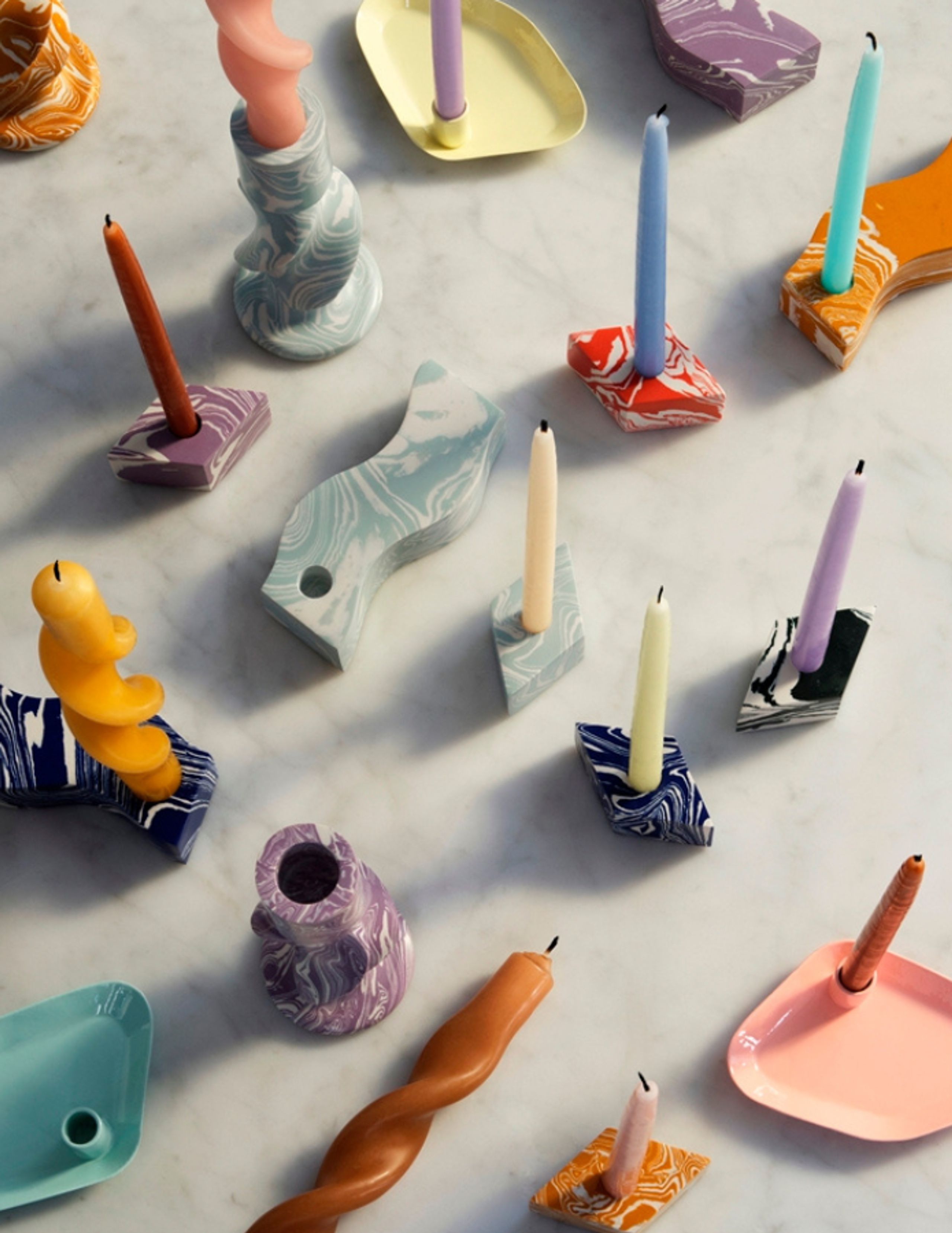 Broste CPH - Candlestick - Lysestage 'Swelly' Komposit - Light Turquise