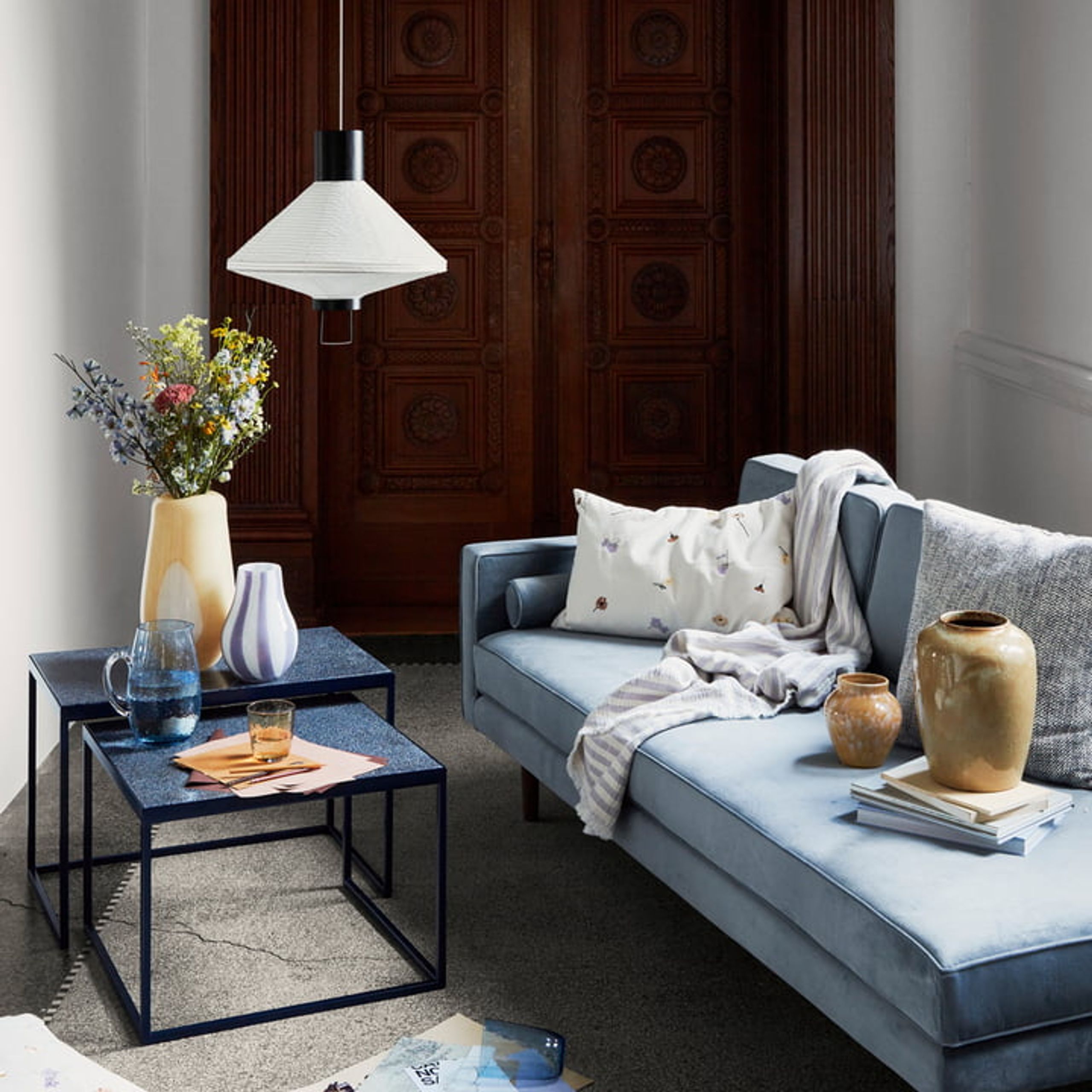 Broste CPH - Vase - Ada dot - Glas simply taupe warm grey large