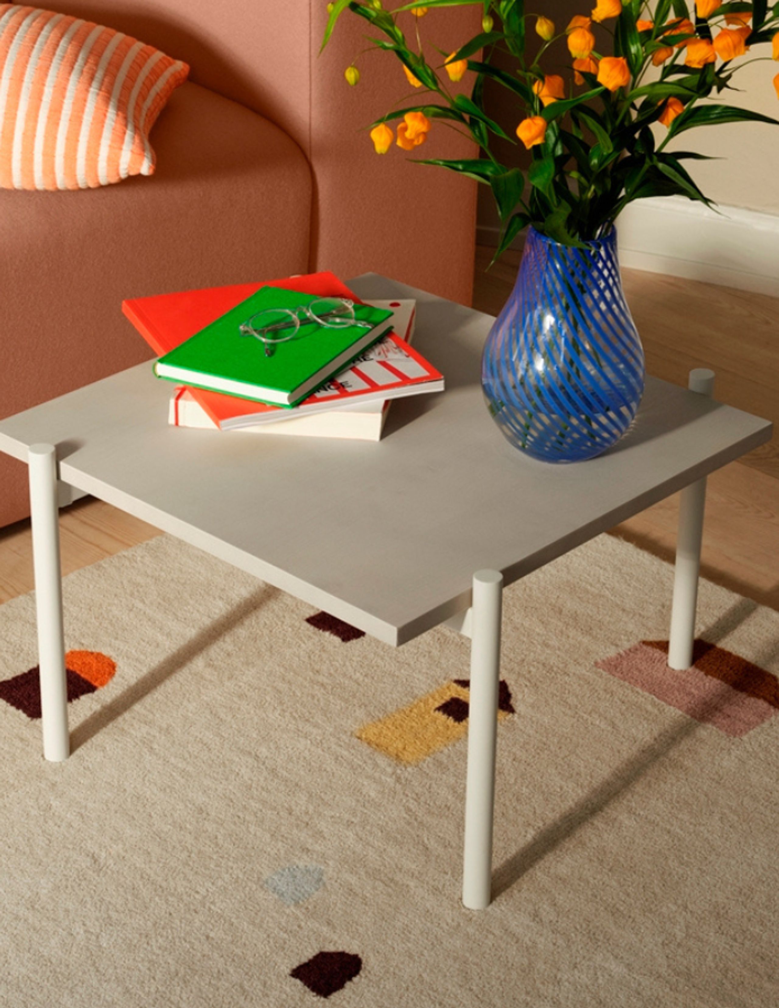 Broste CPH - Vase - Vase 'Ada Crosstripe' - Intense Blue