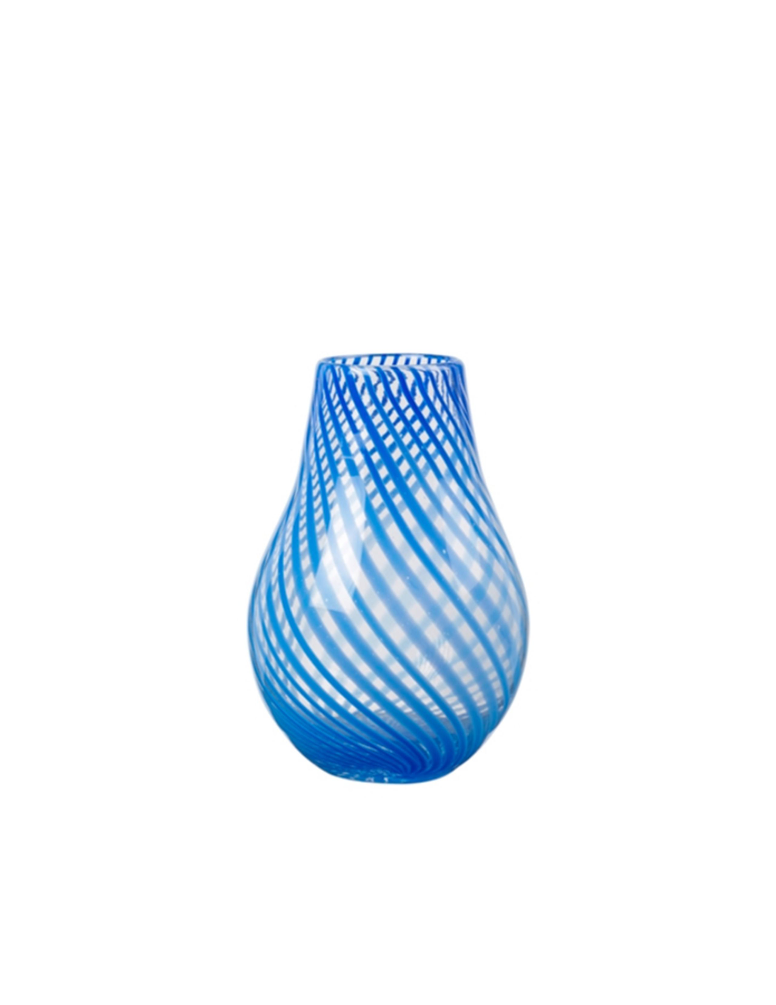 Broste CPH - Vase - Vase 'Ada Crosstripe' - Intense Blue