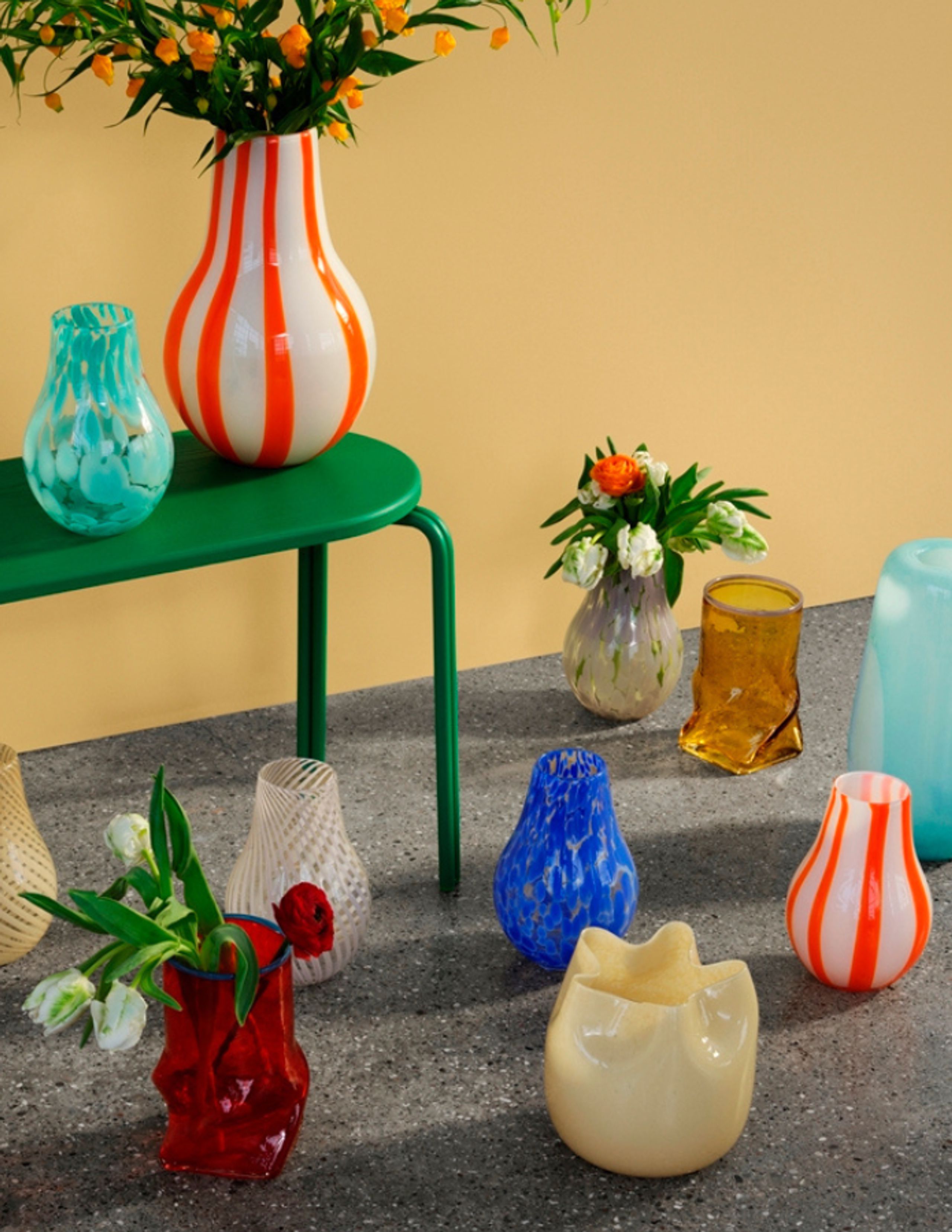 Broste CPH - Vaso - Vase 'Ada Crosstripe' - Lavender Grey