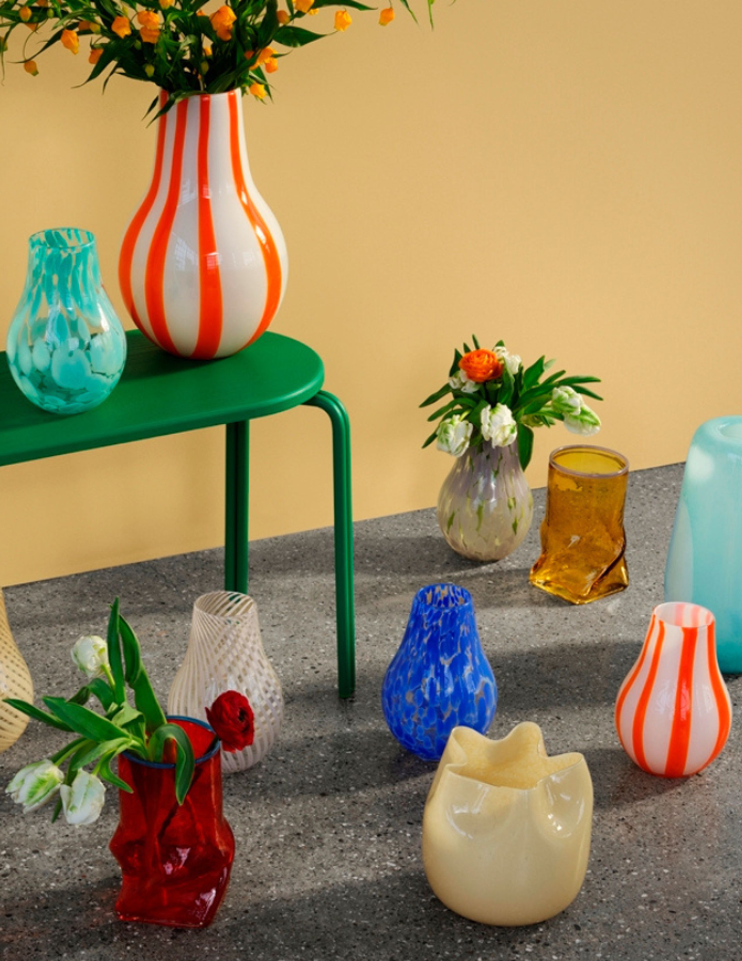 Broste CPH - Vase - Vase 'Ellen' Mundblæst Glas - Harvest Gold/Light Purple