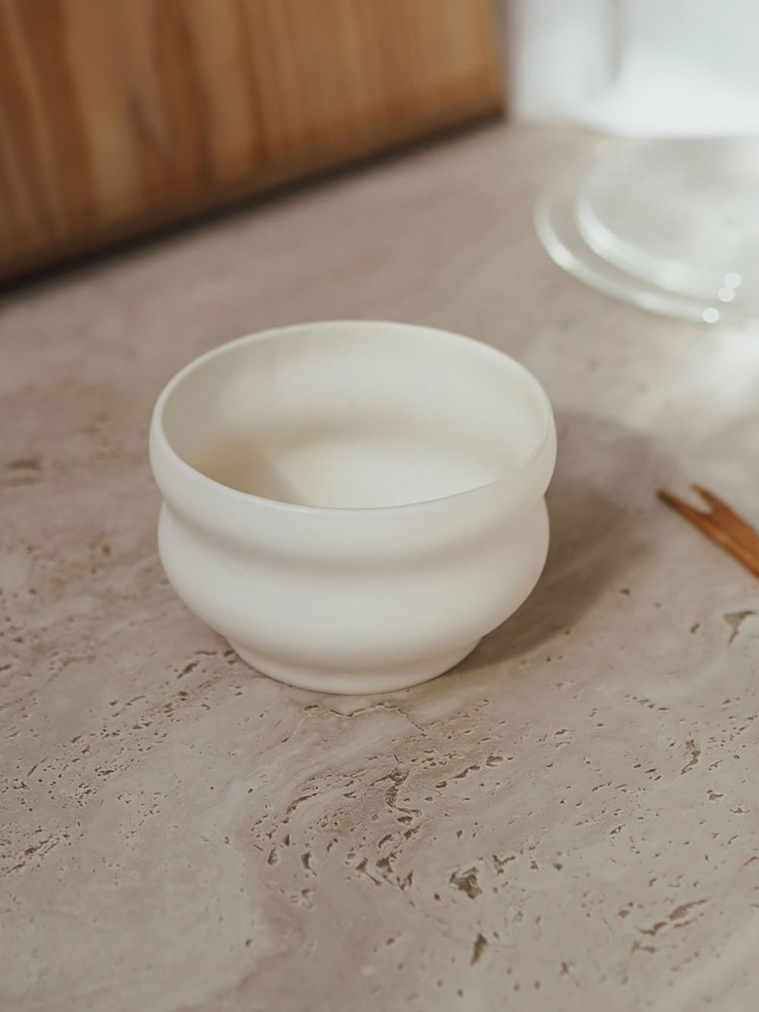 Burnt and Glazed - Skål - Wave Bowl - Eggshell