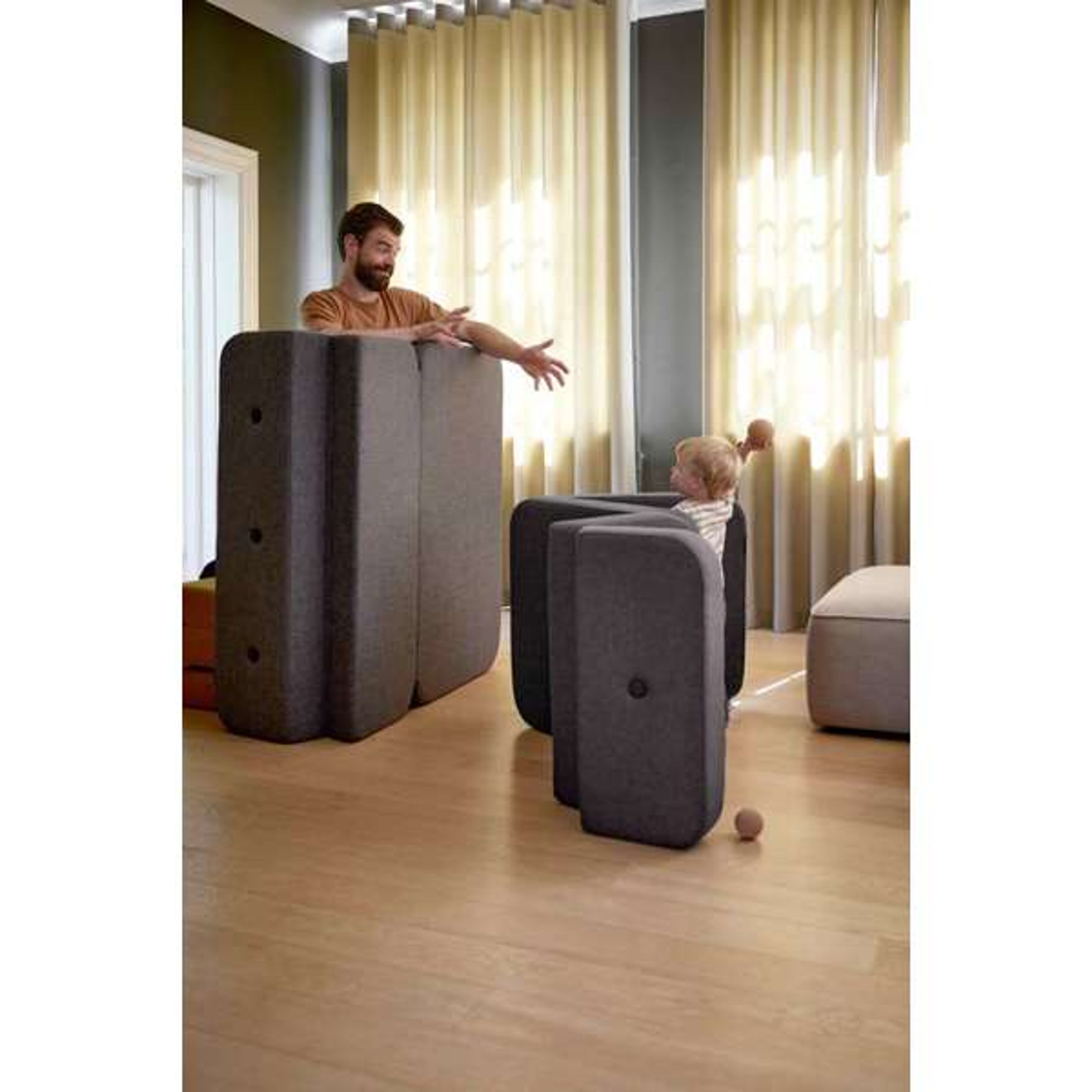 By KlipKlap - Madras - KK 3 Fold Sofa Single - Blue Grey W. Grey