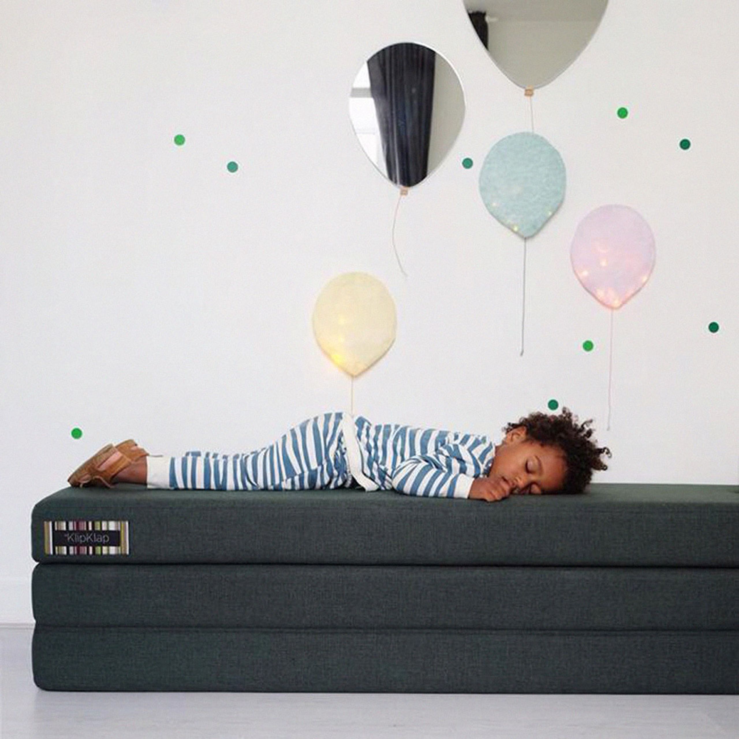 By KlipKlap - Matratze - KK 3 fold w. buttons - Blue Grey w/ Grey