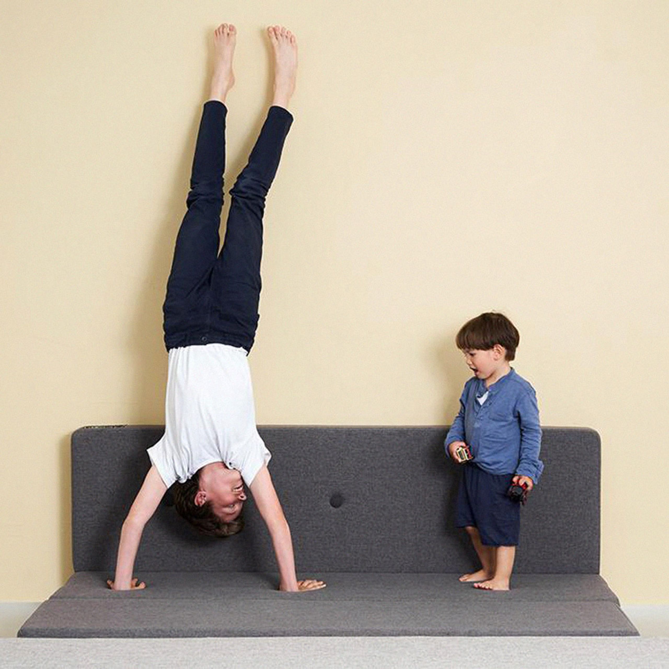 By KlipKlap - Madras - KK 3 fold w. buttons - XL - Blue Grey w/ Grey