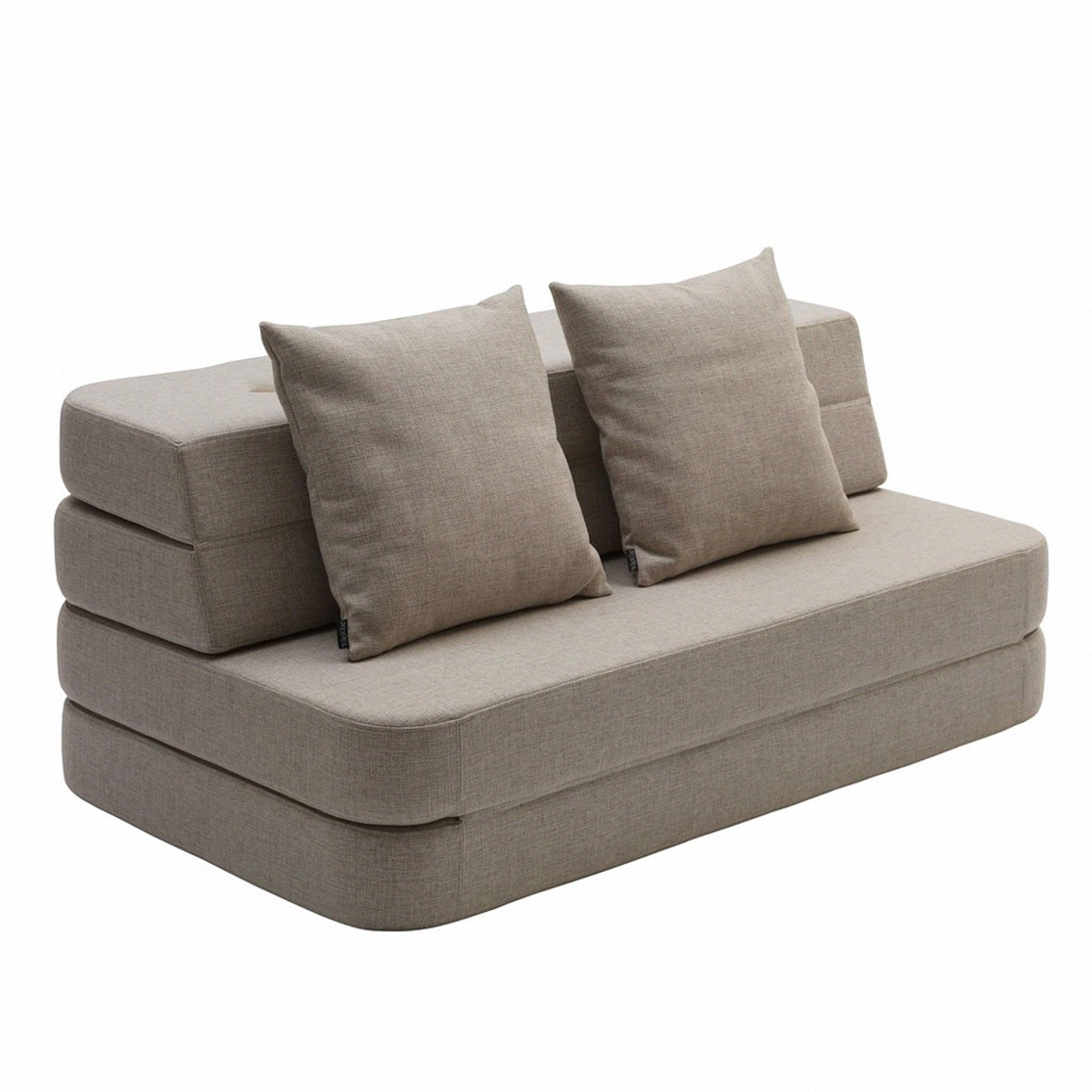 By KlipKlap - Soffa - KK 3 fold sofa w. buttons - XL - Beige w/ Sand