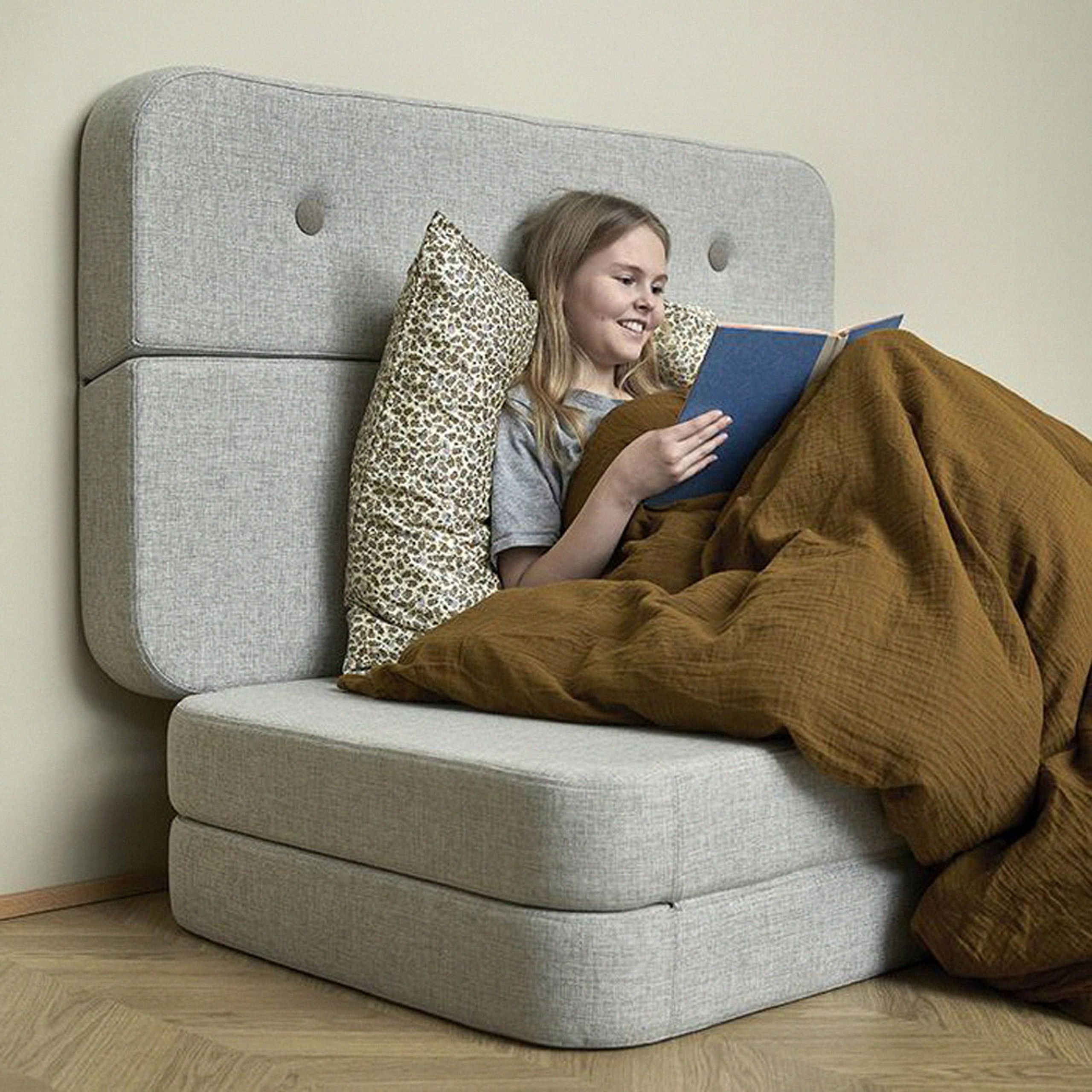 By KlipKlap - Soffa - KK 3 fold sofa w. buttons - XL - Beige w/ Sand