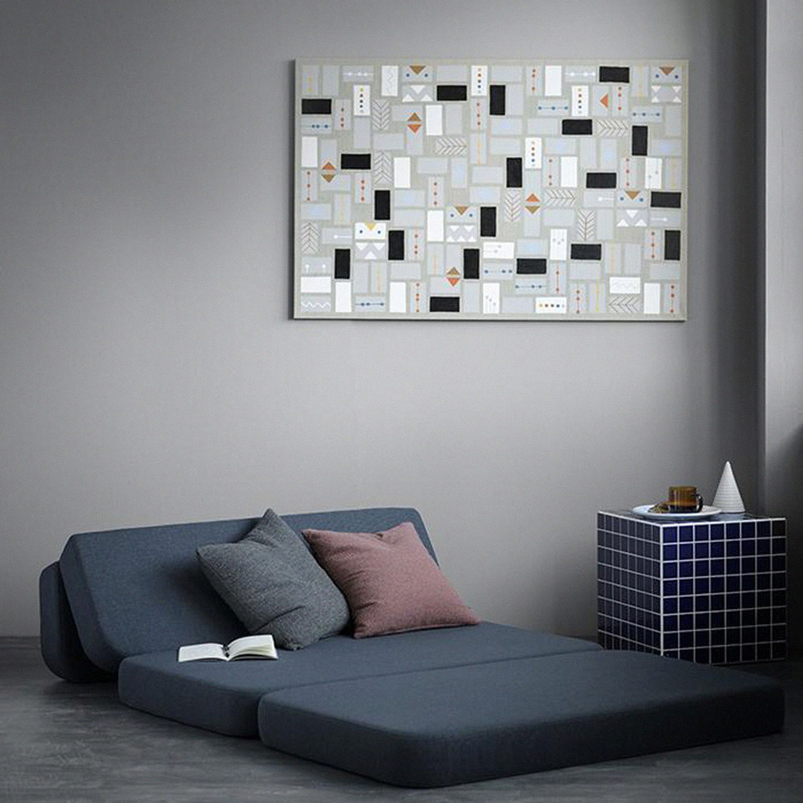 By KlipKlap - Sofa - KK 3 fold sofa w. buttons - XL - Deep Green w/ Light Green