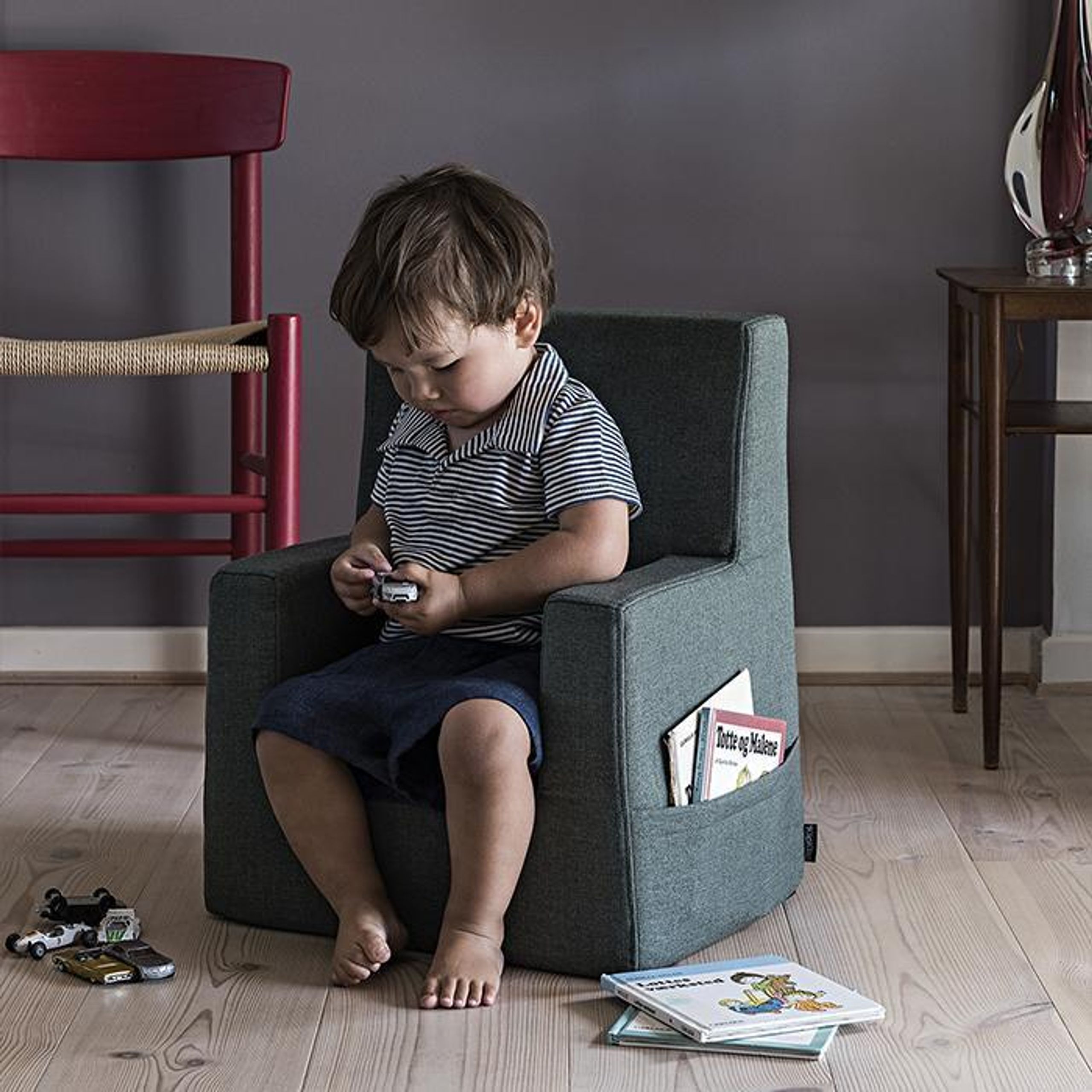 By KlipKlap - Chair - KK Kids Chair - Multi Grey w/ Grey