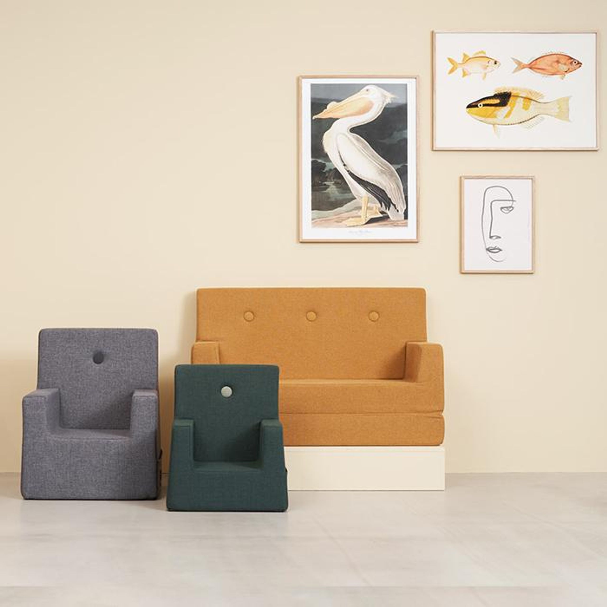 By KlipKlap - Stol - KK Kids Chair - Mustard w/ Mustard