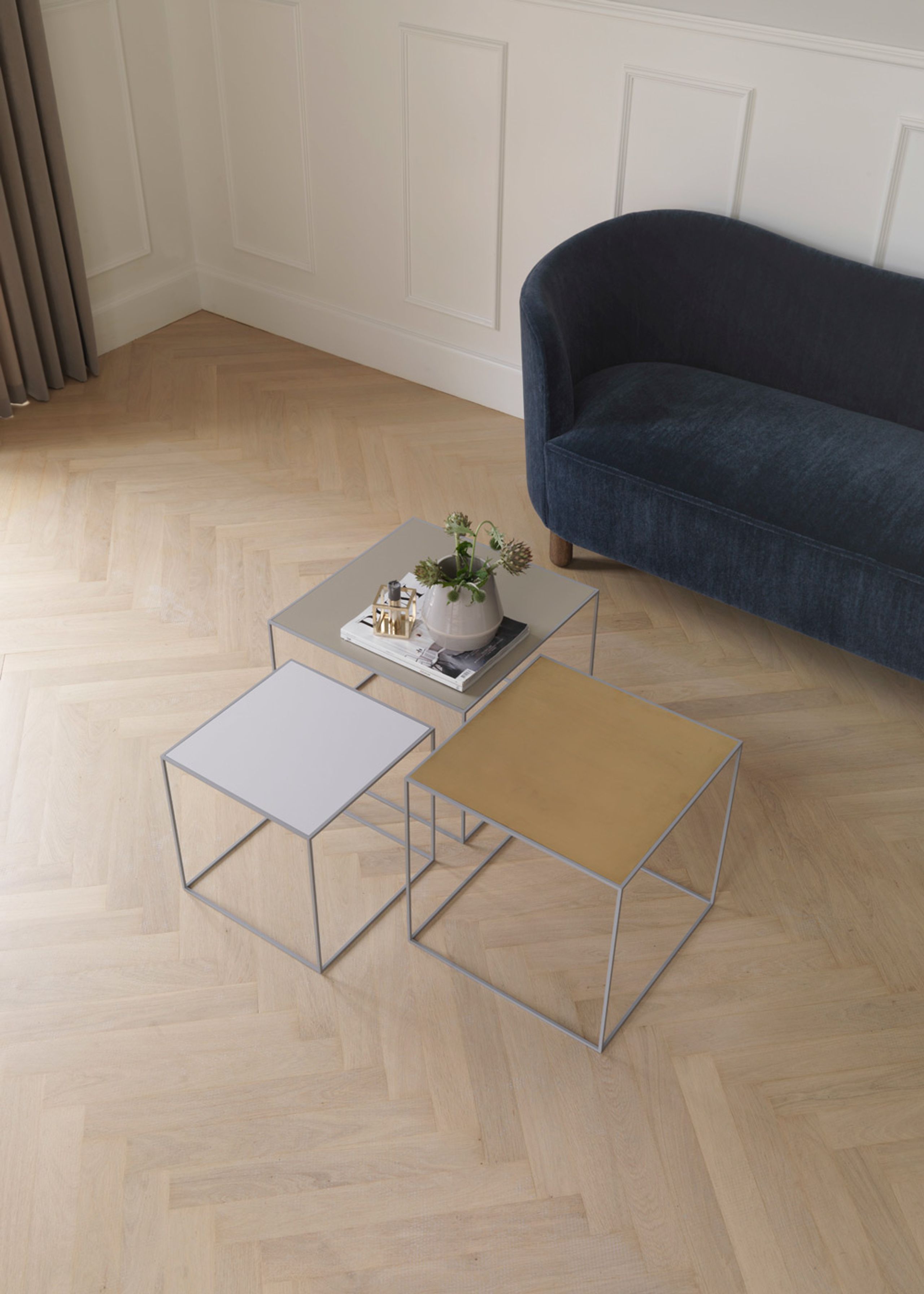 By Lassen - Bord - Twin 35 Table - Kobber/Sort med Hvid Base