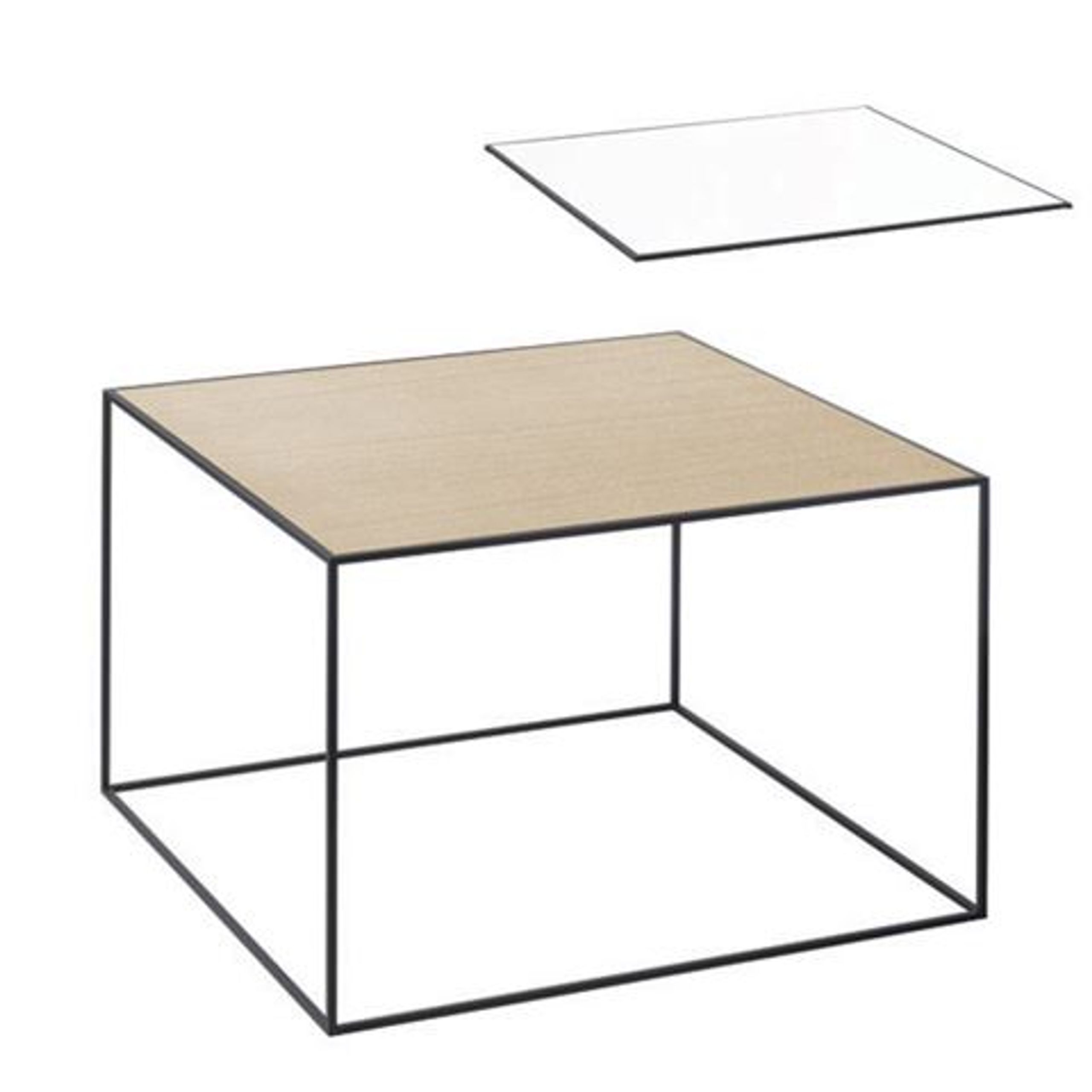 By Lassen - Bord - Twin 49 Table - Hvid/Eg Med Sort Base
