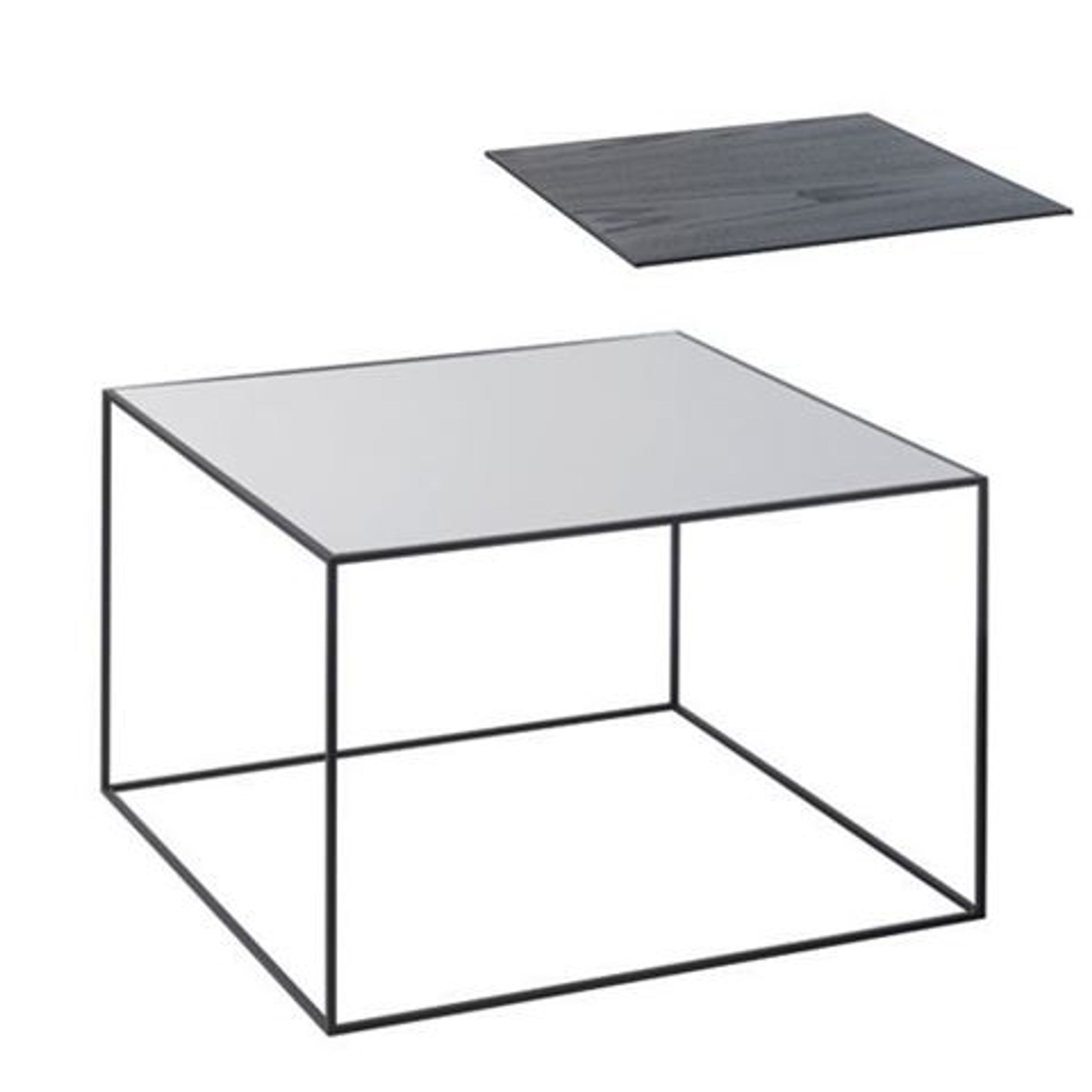 By Lassen - Tabela - Twin 49 Table - Cool Grey/Black With Black Base