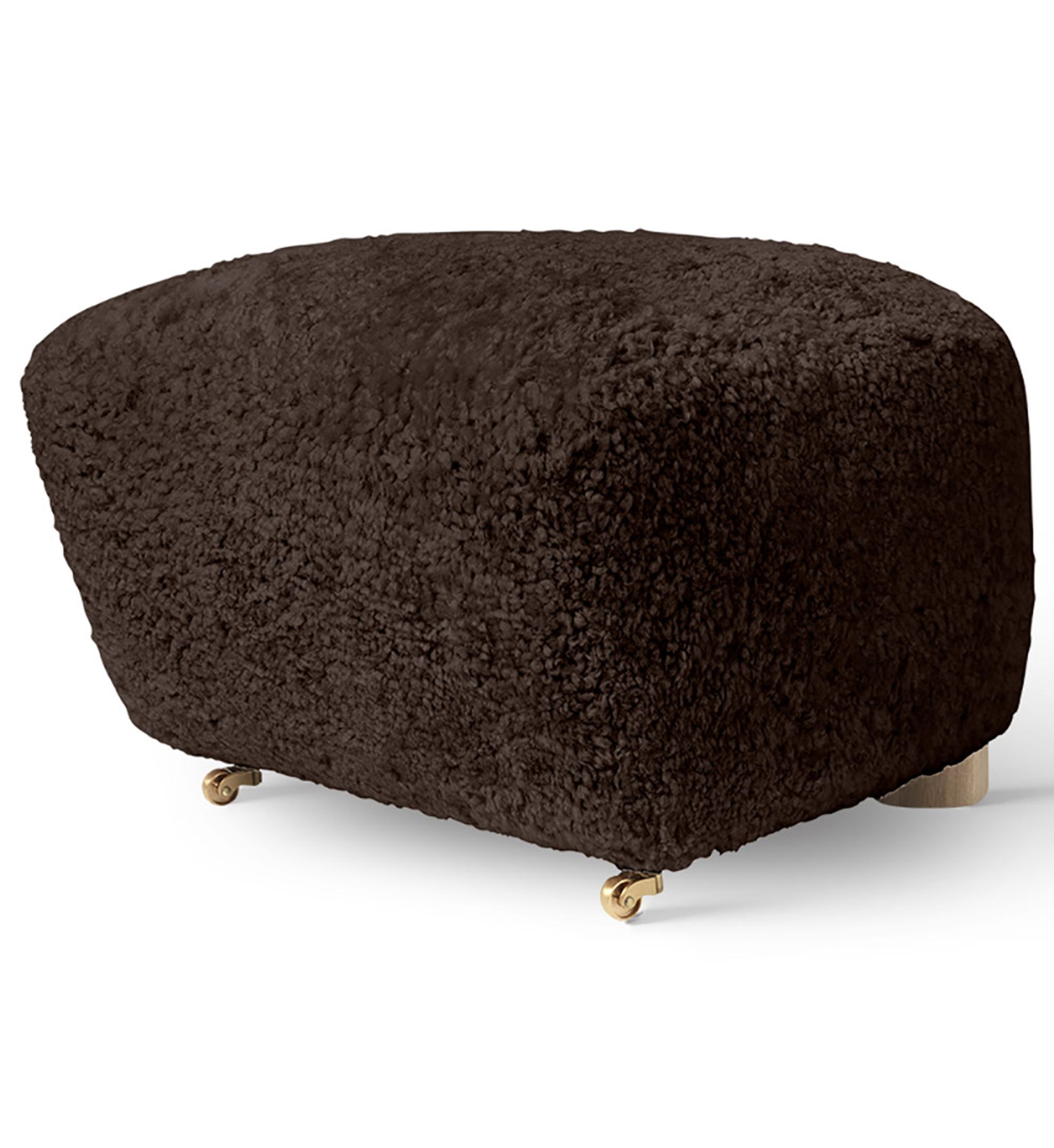 By Lassen - Fodskammel - Den Trætte Mand fodskammel - Stoftype: Sheepskin Espresso / Stel: Naturlig Eg