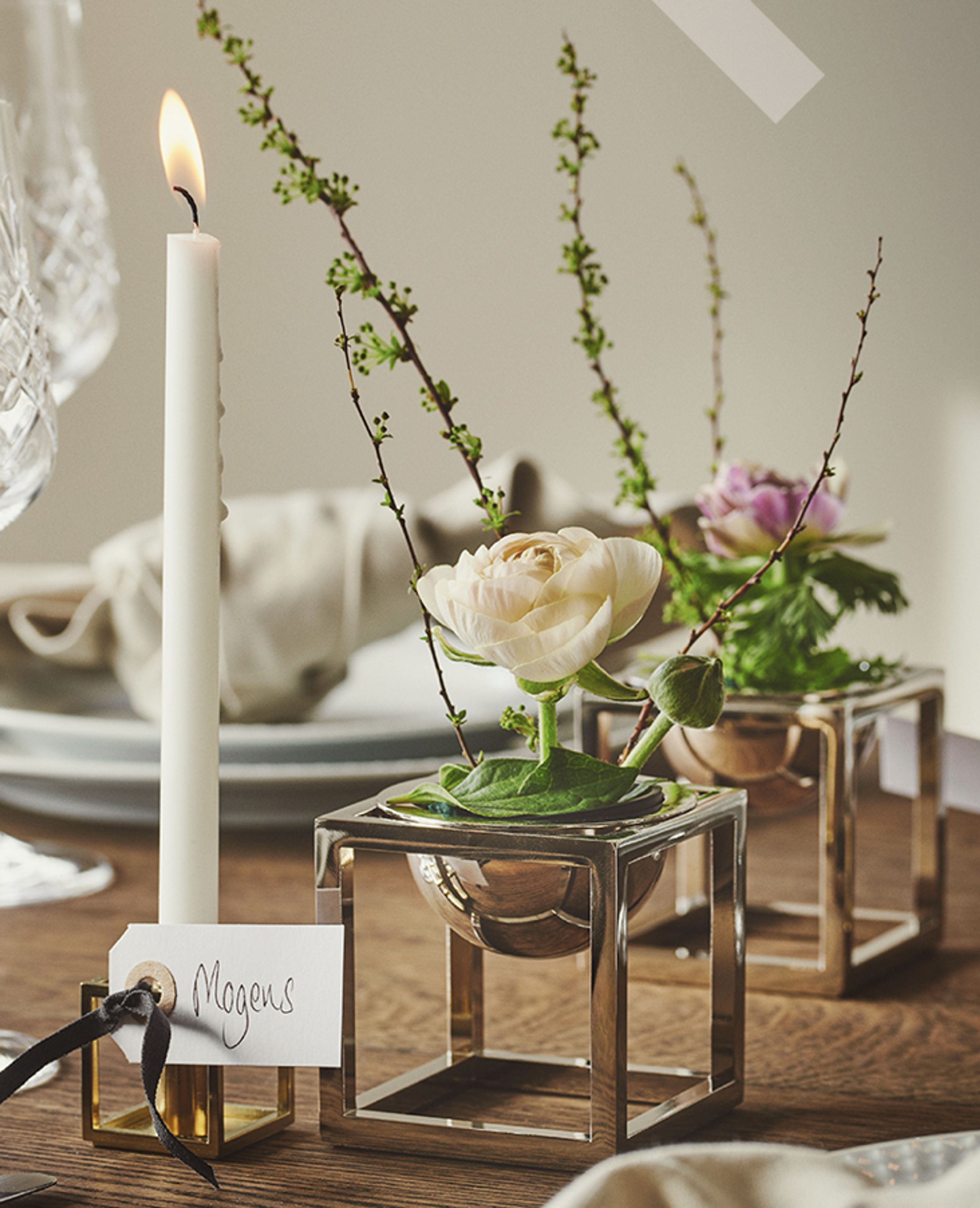 By Lassen - Kerzenständer - Kubus Micro - Nikkel 2 stk.