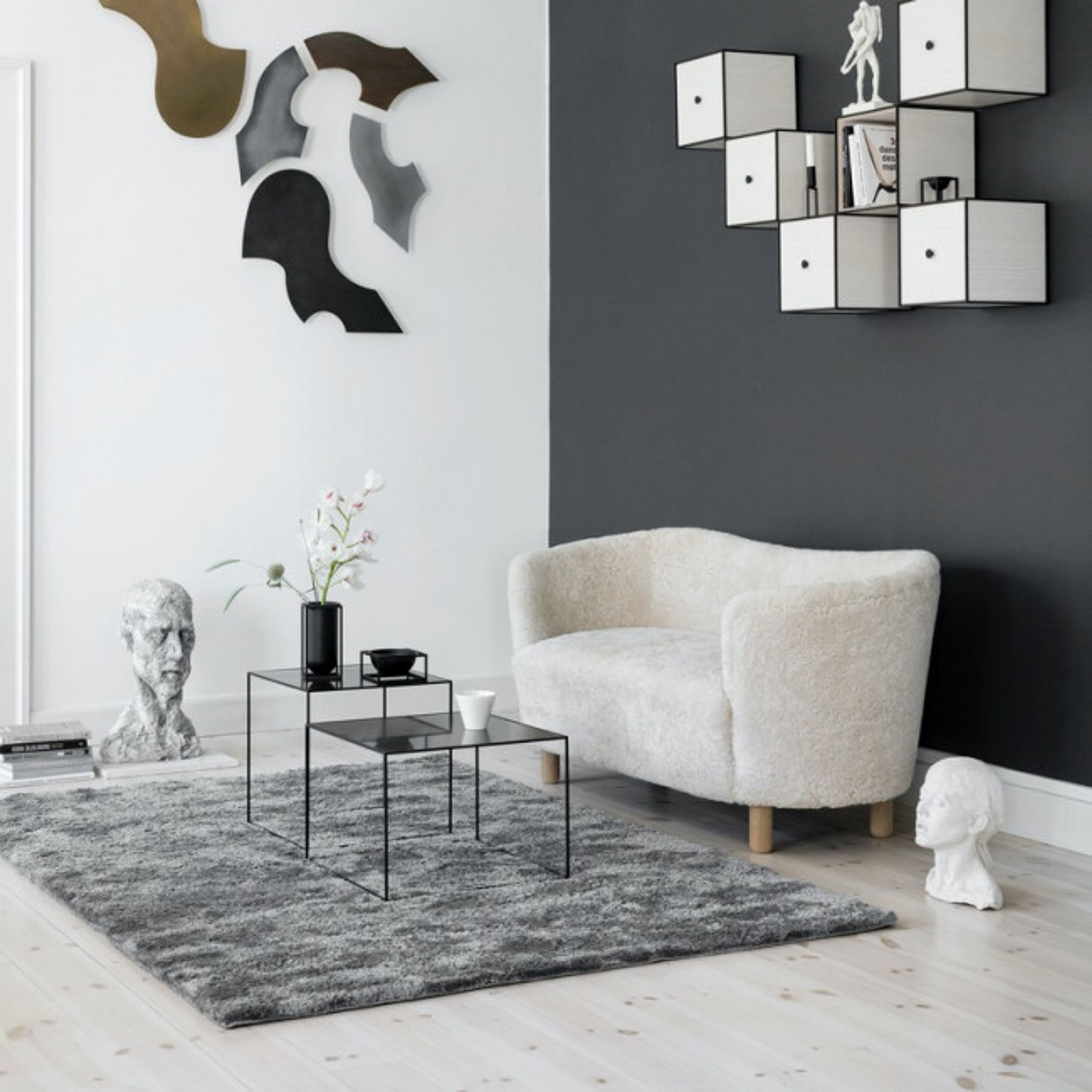 By Lassen - Sofa - Mingle sofa - Sheepskin Moonlight/Natural Oak legs