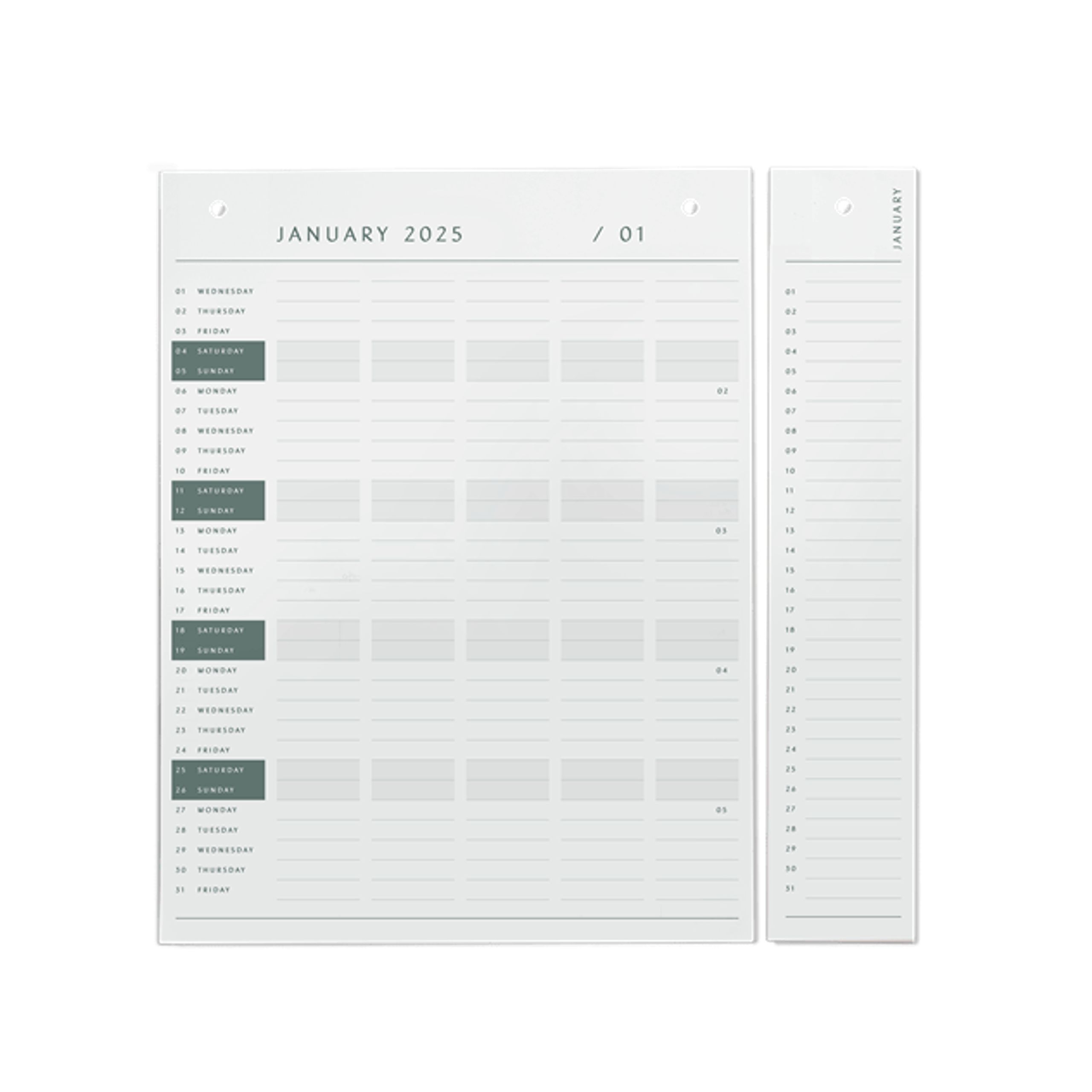 By Wirth - Kalender - Planner Board 2024-2025 - Refill - White