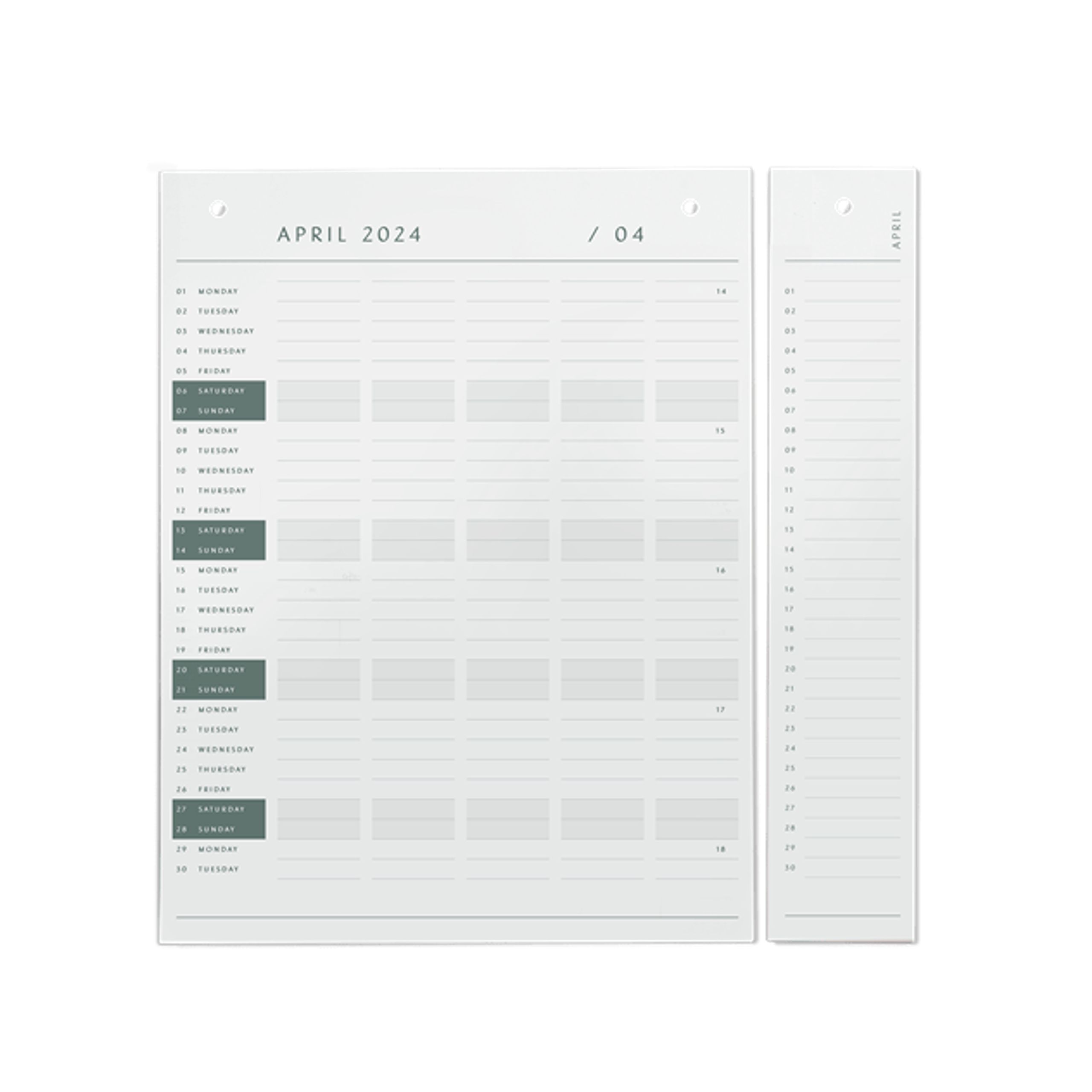 By Wirth - Kalender - Planner Board 2024-2025 - Refill - White