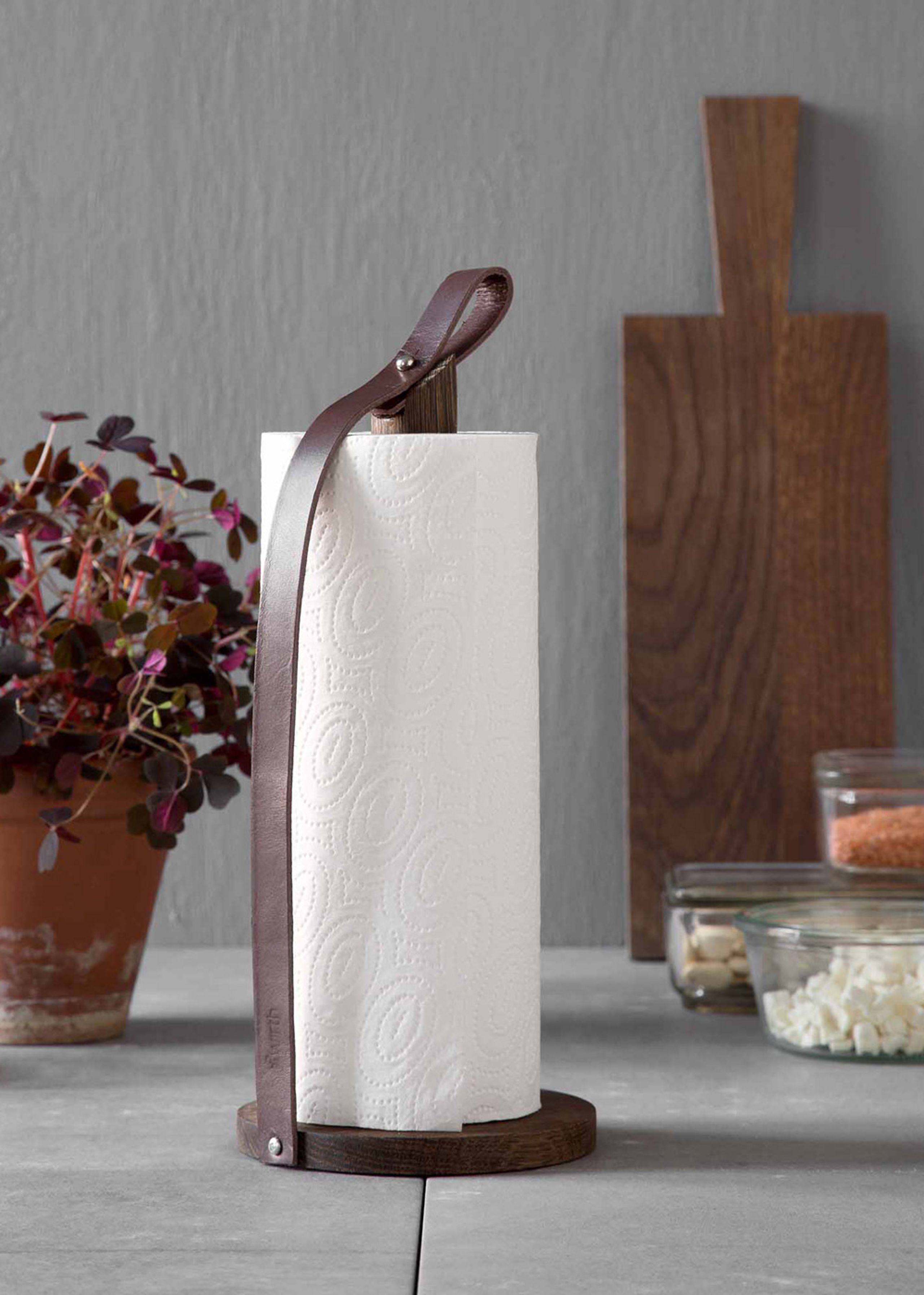 By Wirth - Držák papírových ručníků - Hands On - Smoked oak & leather