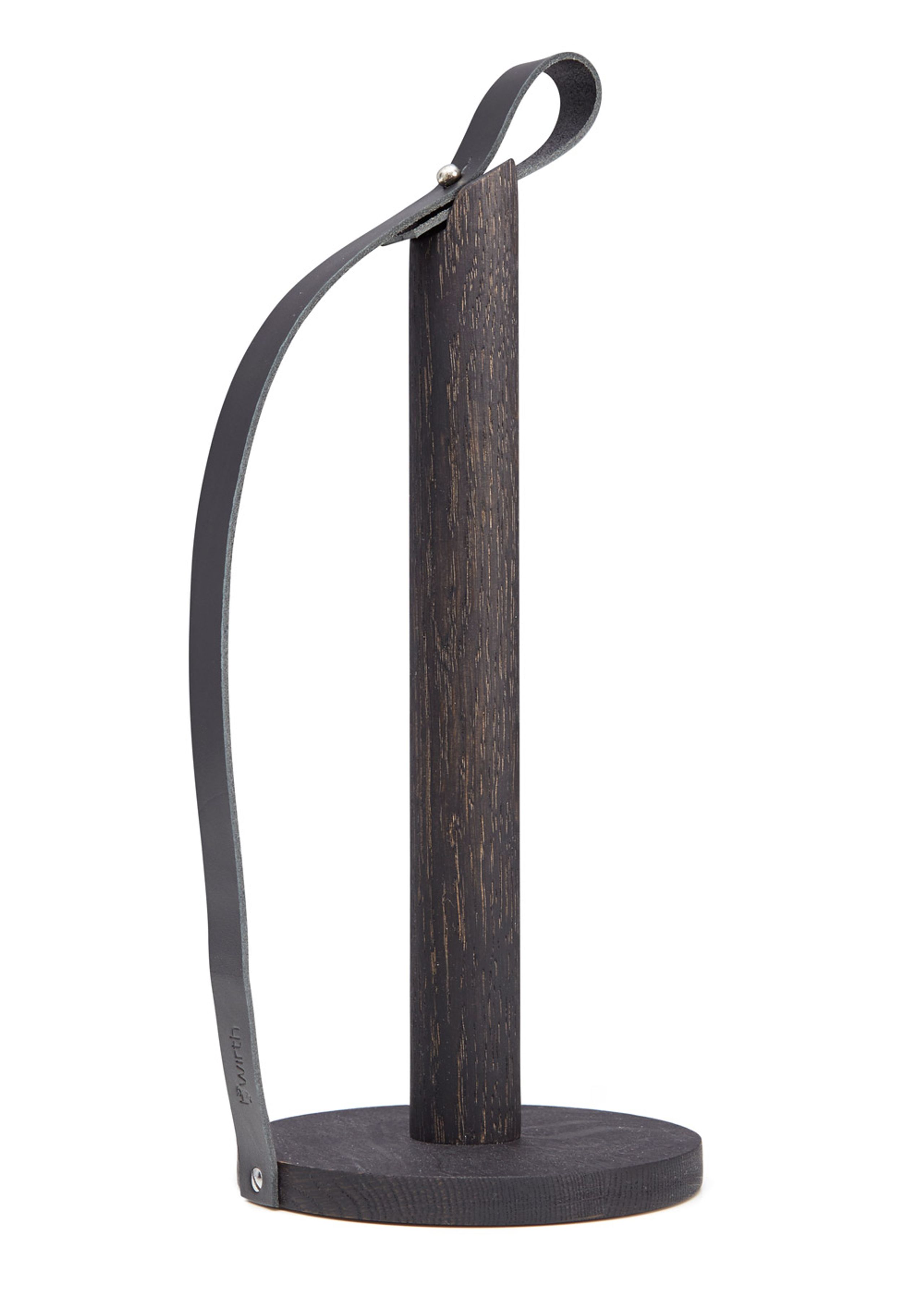 By Wirth - Køkkenrulleholder - Hands On - Sort eg & læder