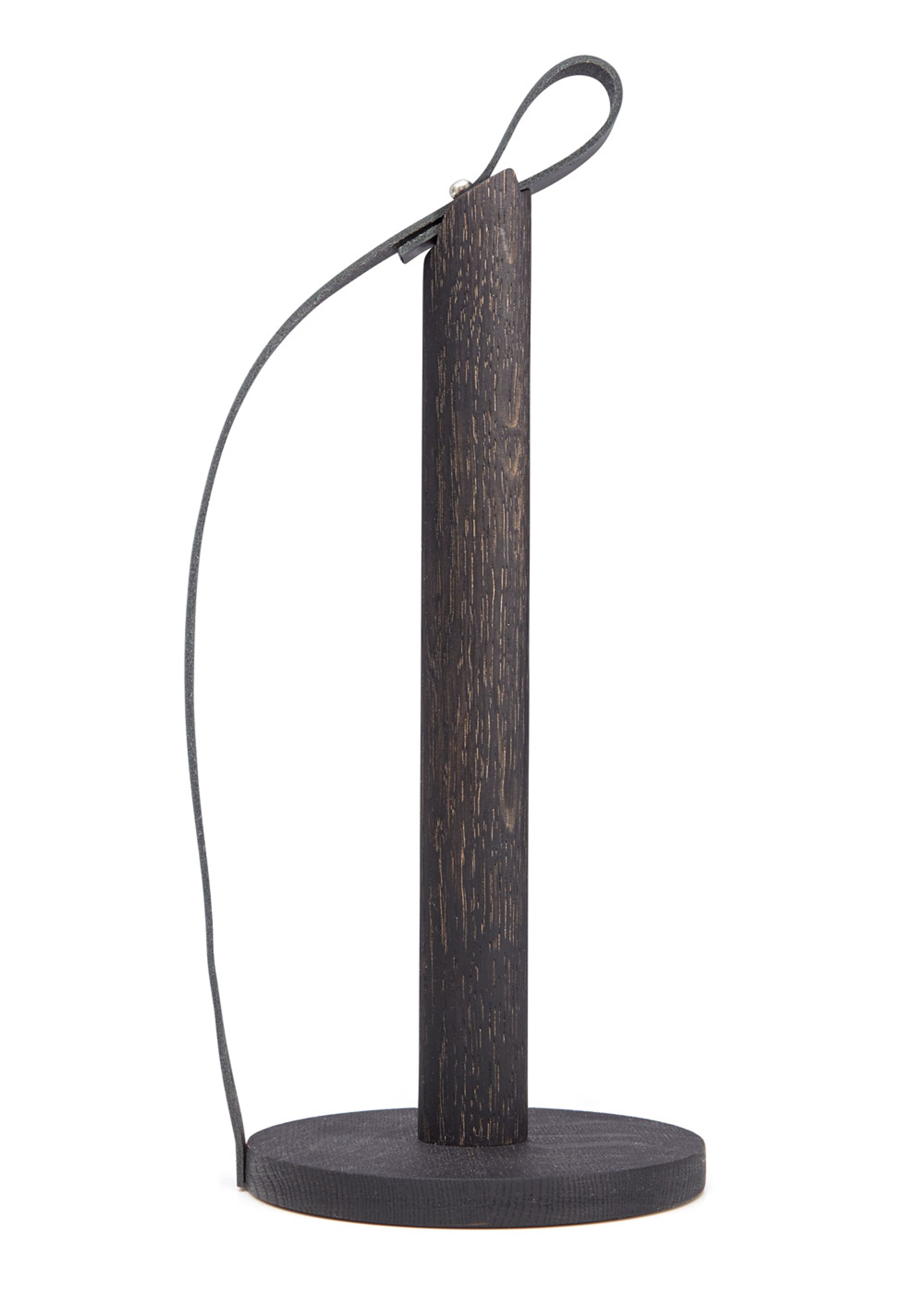 By Wirth - Køkkenrulleholder - Hands On - Sort eg & læder