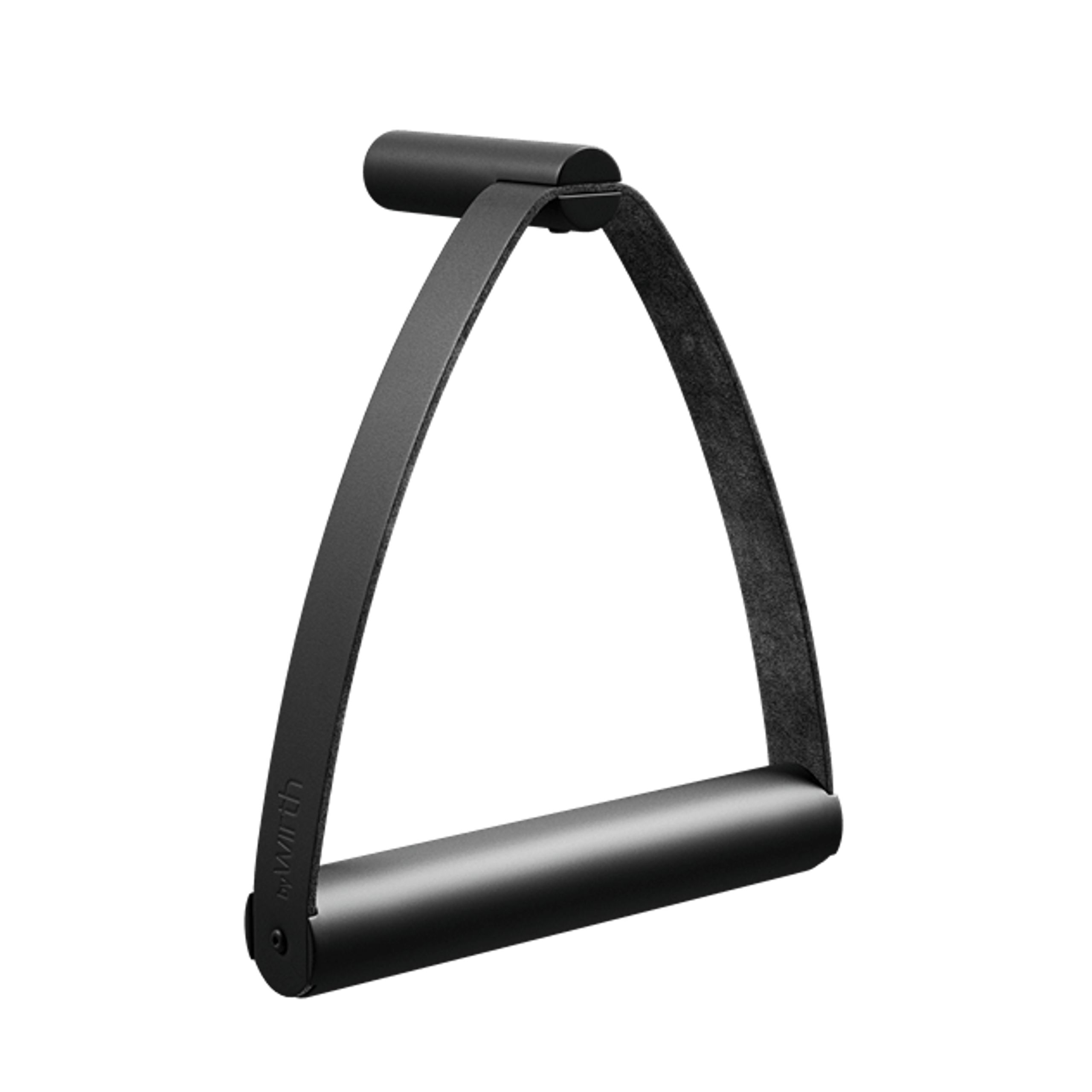 By Wirth - Suporte para papel higiénico - Toilet Paper Holder - Black metal & leather