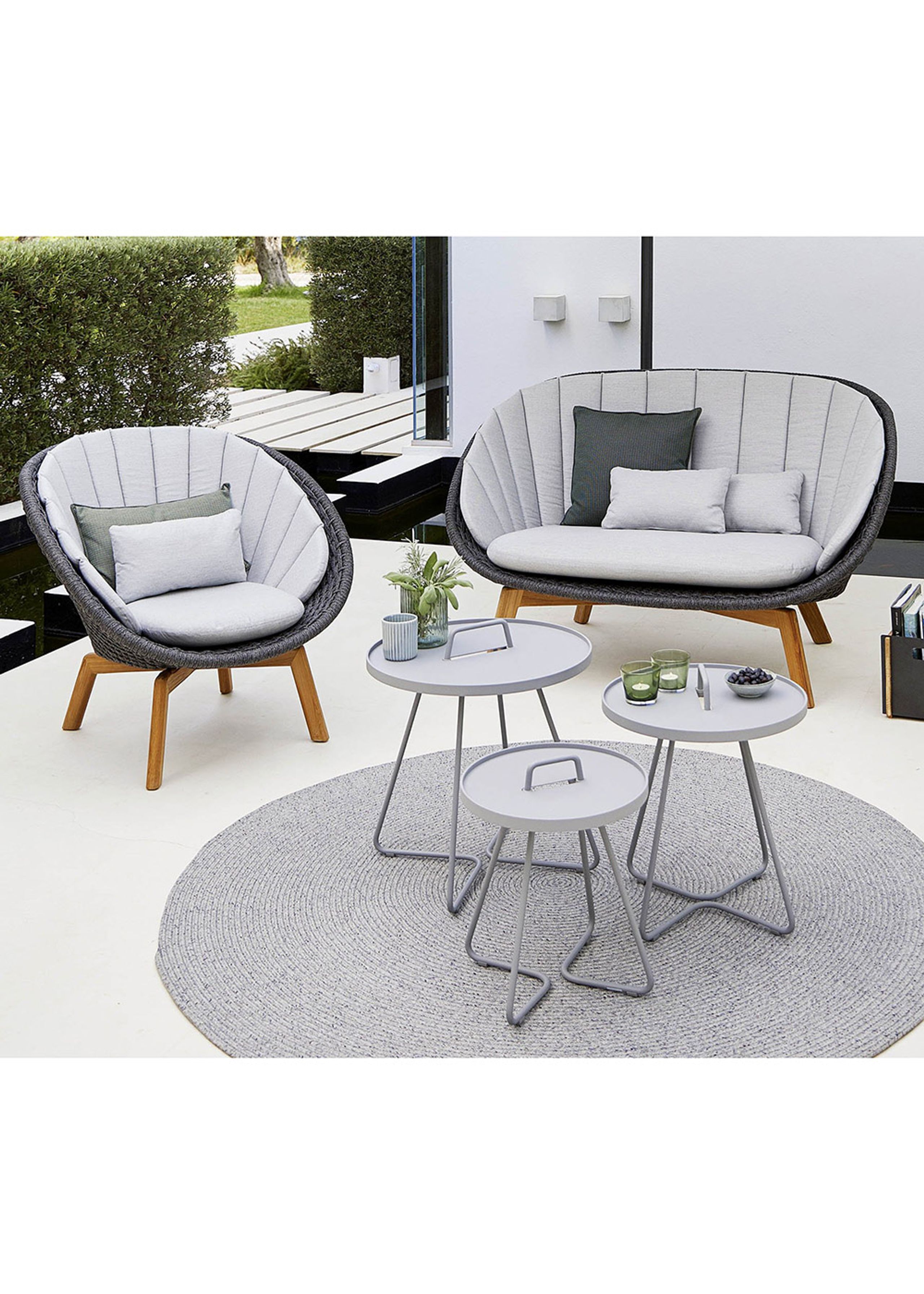 Cane-line - Table - On-the-move side table - Dusty blue - Small