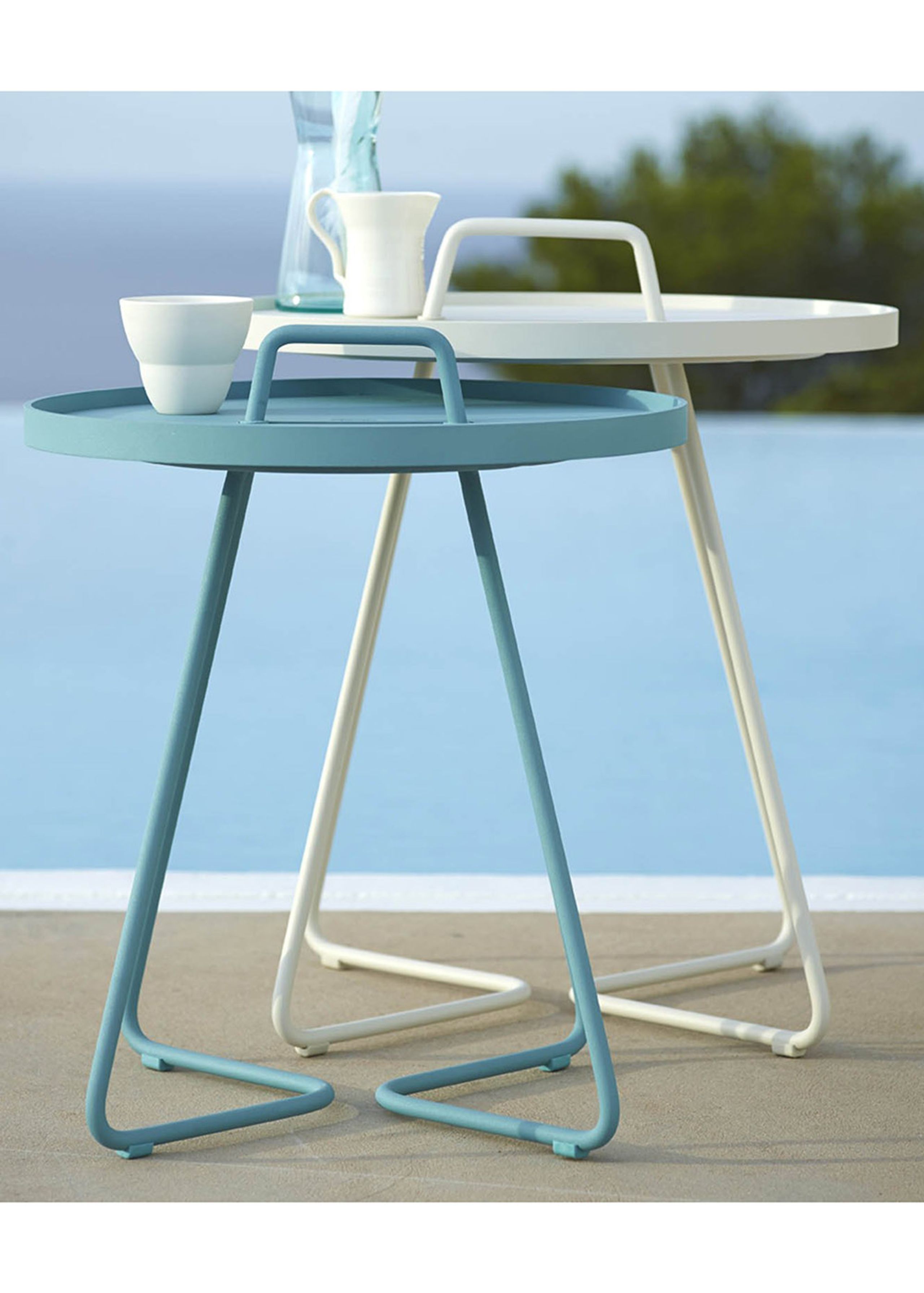 Cane-line - Table - On-the-move side table - Dusty blue - Small