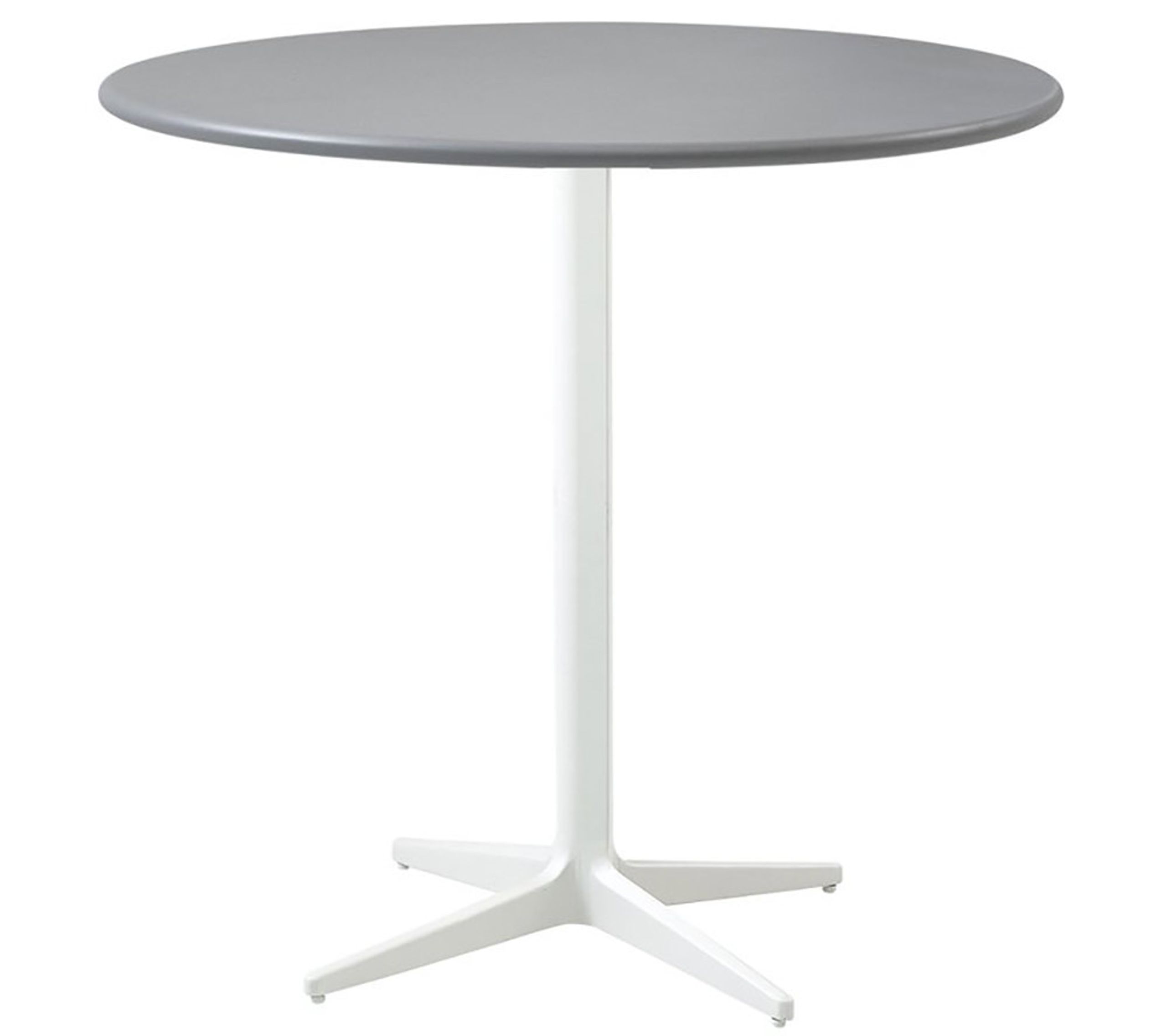 Cane-line - Tavolo da giardino - Drop Cafe Table Ø80 - Frame: White / Tabletop: Light Grey