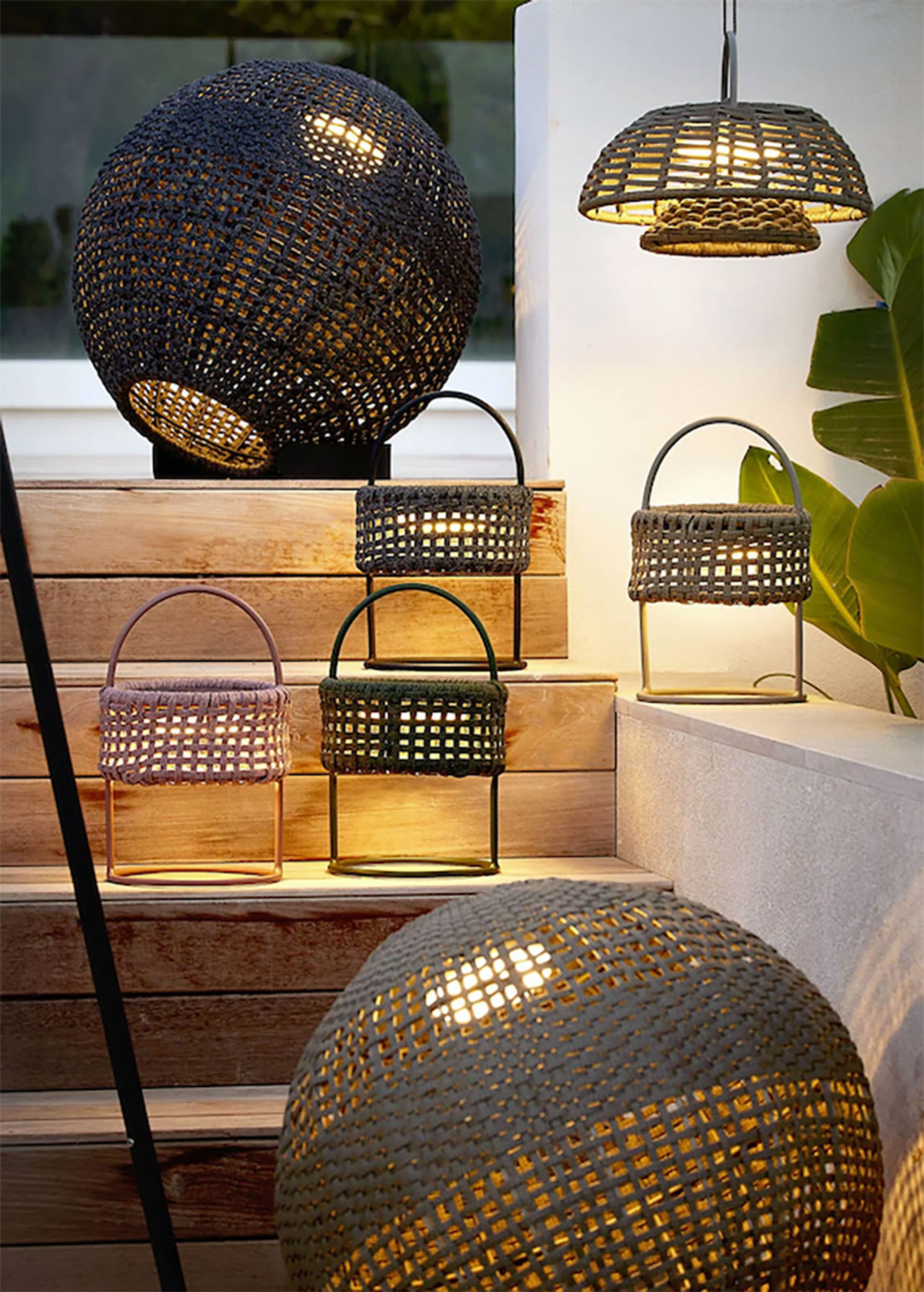 Cane-line - Lattiavalaisin - Illusion Lampe - Cane-line Soft Rope - Dark Grey